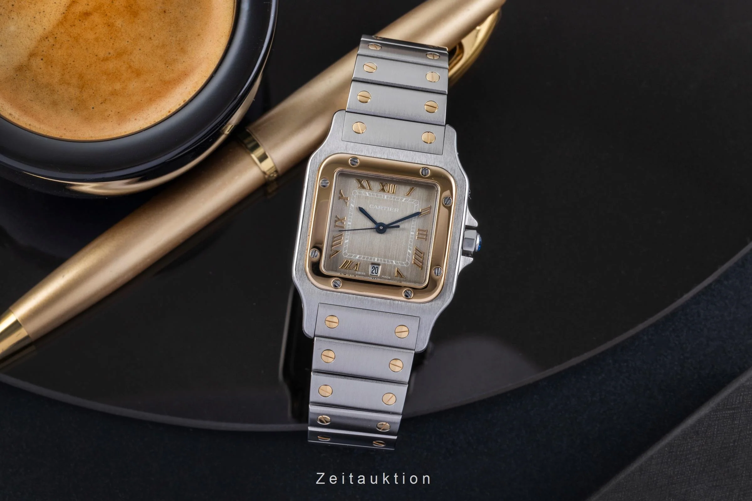 Cartier Santos steel / gold quartz unisex 1566  [2507215] - Image 4