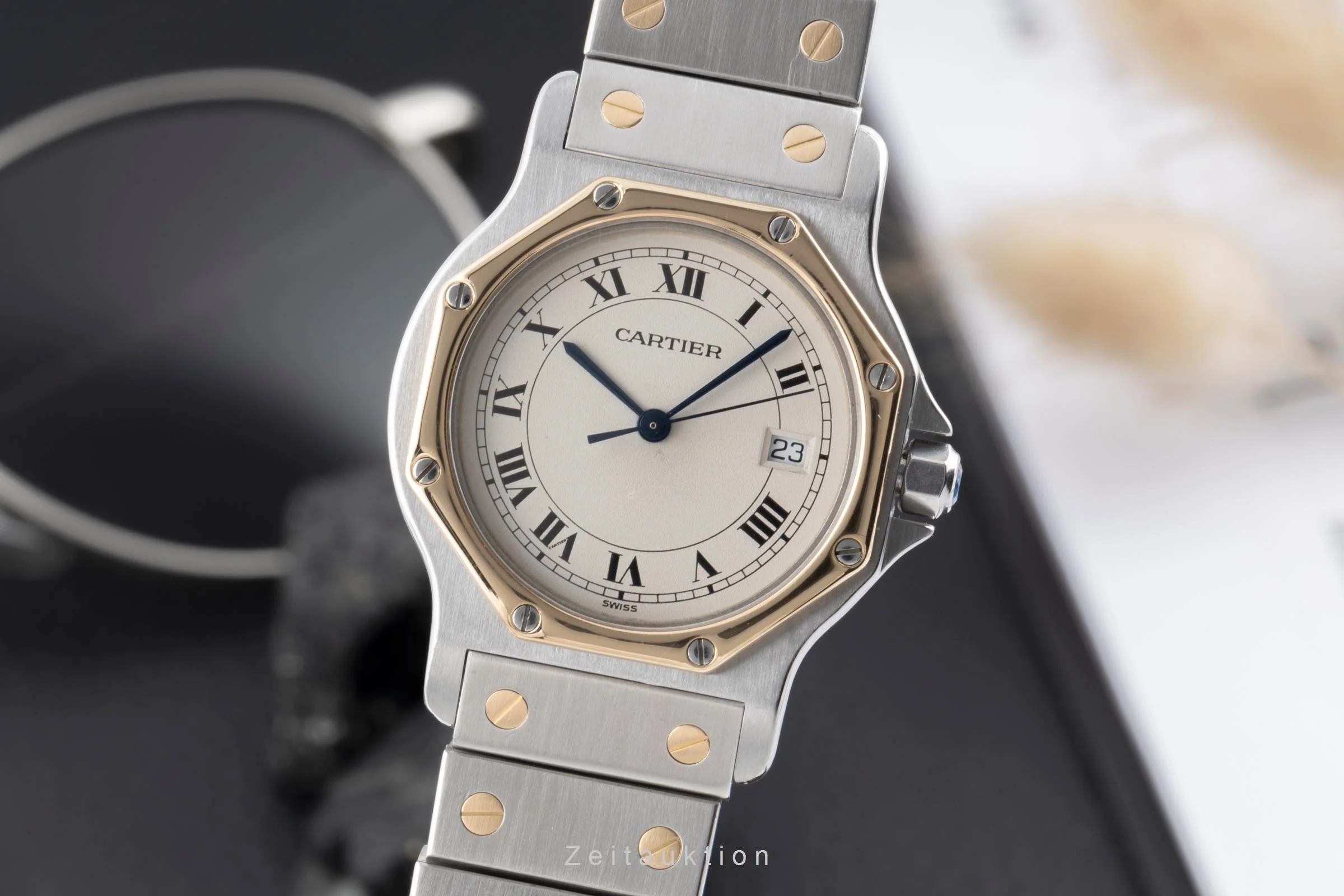 Cartier Santos steel / gold quartz unisex 187902  [2503486] - Image 2
