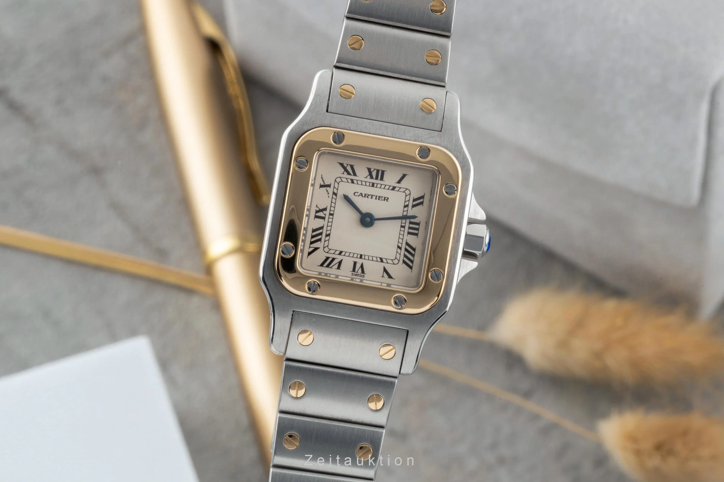 Cartier Santos steel / gold quartz women's watch W20012C4  [2600792] - Image 2