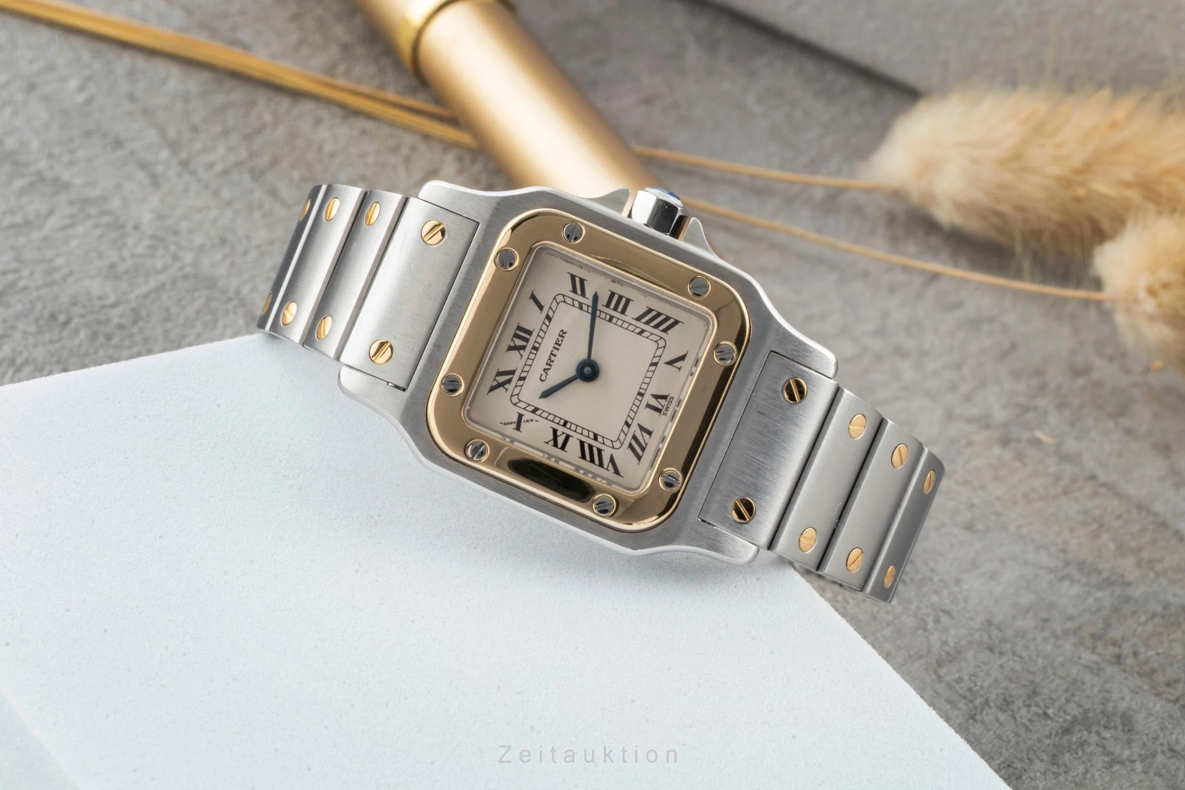 Cartier Santos steel / gold quartz women's watch W20012C4  [2600792] - Image 3