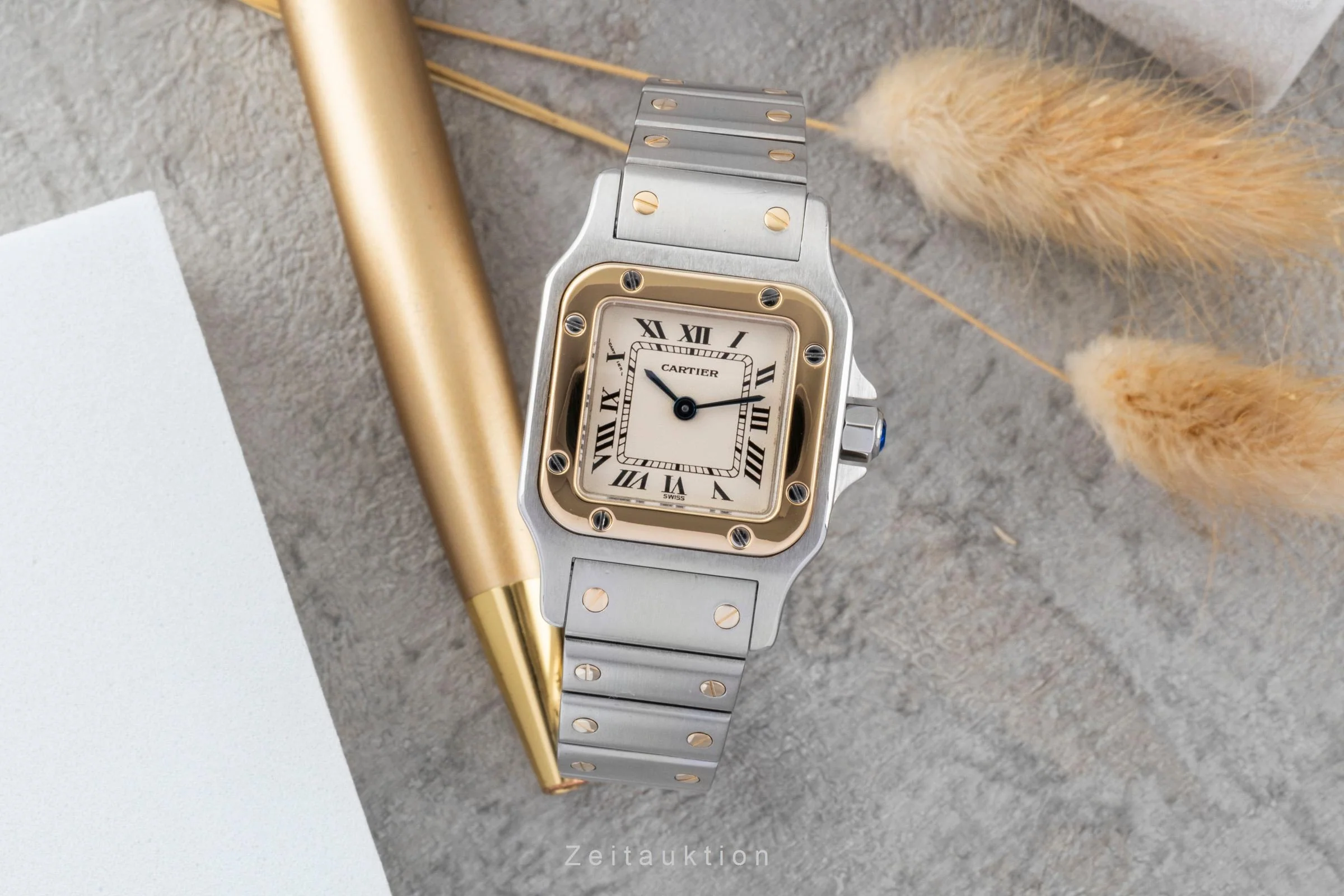 Cartier Santos steel / gold quartz women's watch W20012C4  [2600792] - Image 4