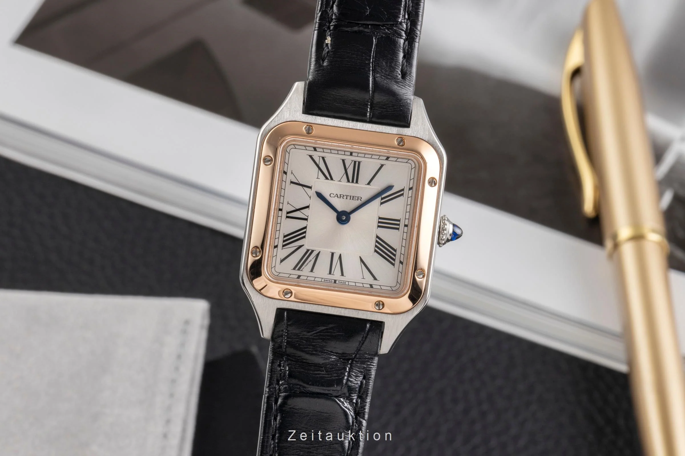 Cartier Santos steel / gold quartz women's watch W2SA0012  [2503505] - Image 2