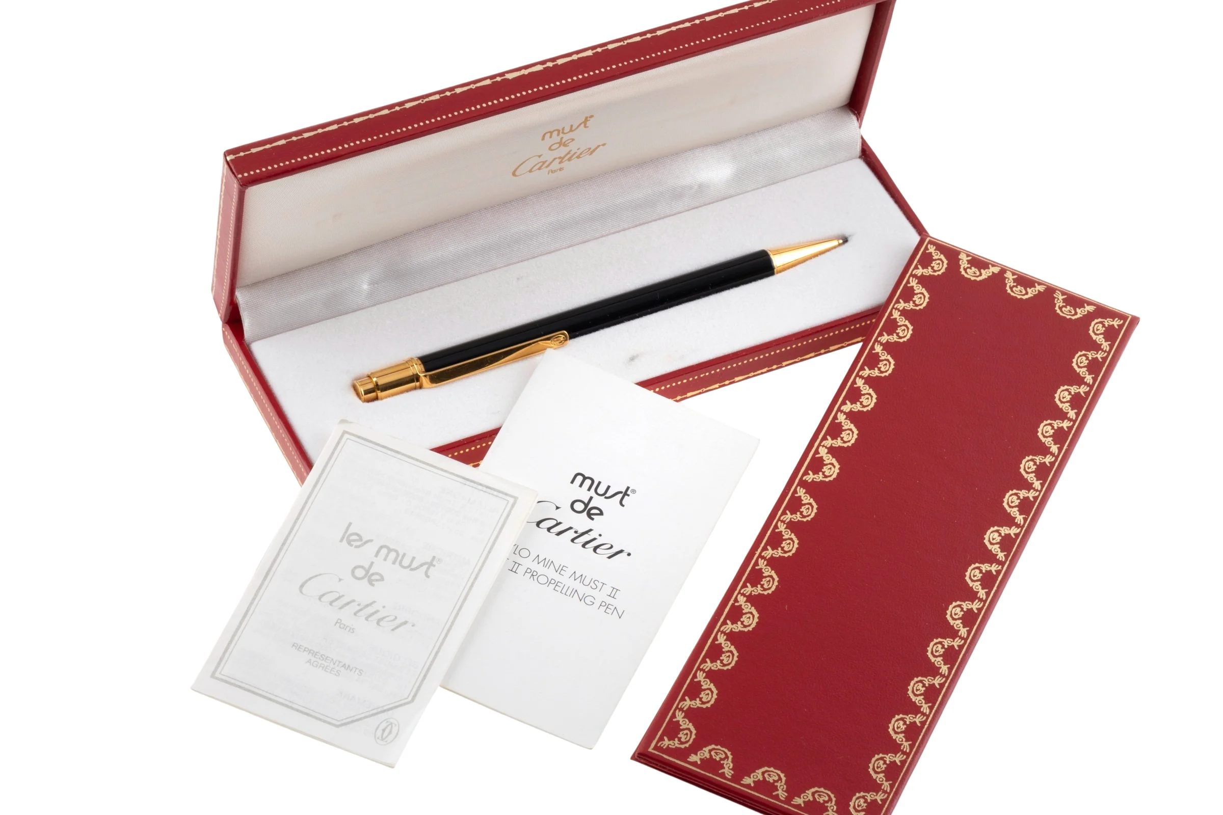 Cartier Stylo Mine Must II pencil lacquer black / gold Finish [KL25911] - Image 5