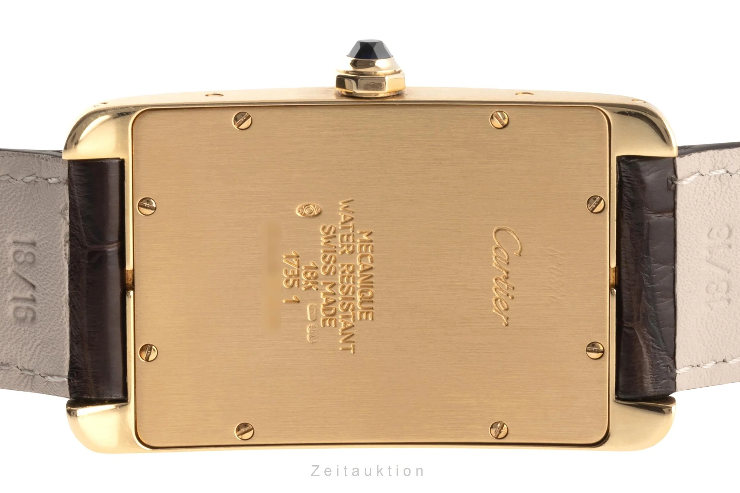 Cartier Tank Américaine 18 ct gold manual winding men's watch 1735 1  [2303533] - Image 9