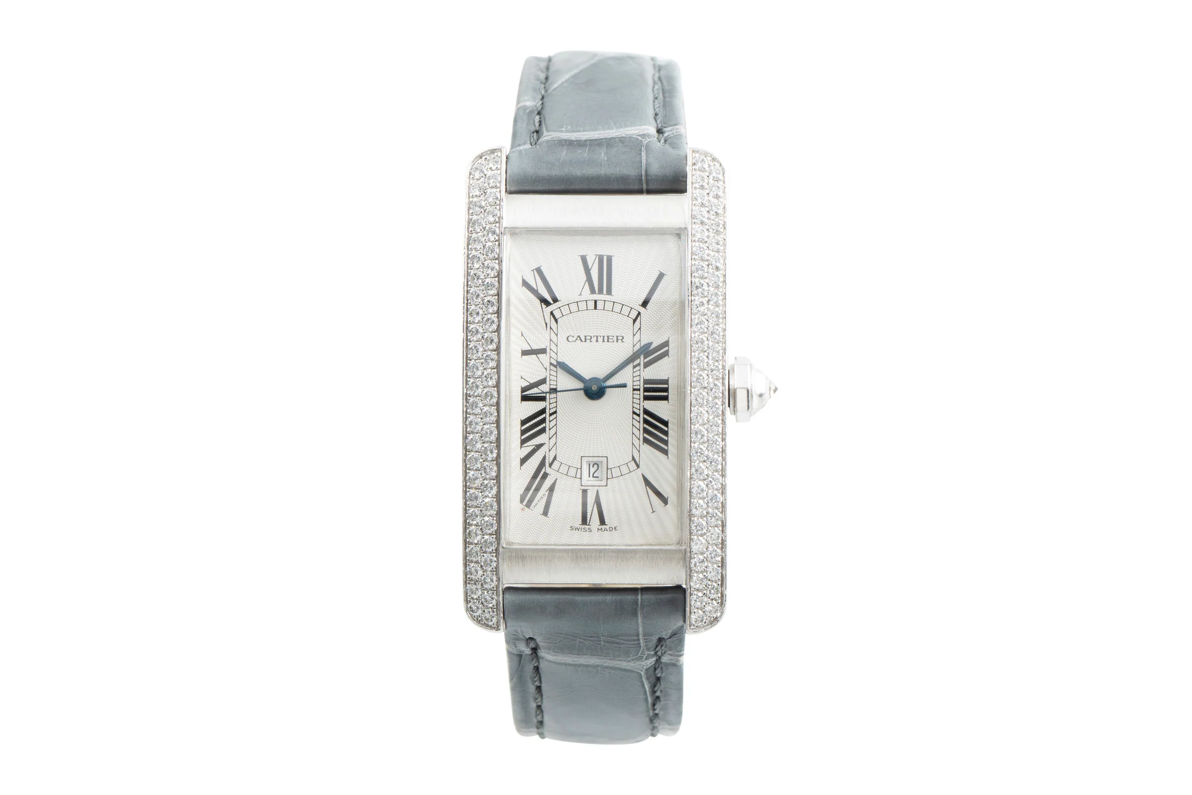 Cartier Tank Américaine 18 ct white gold automatic women's watch 2490 LP: 32000EUR  [2108498] - Image 4
