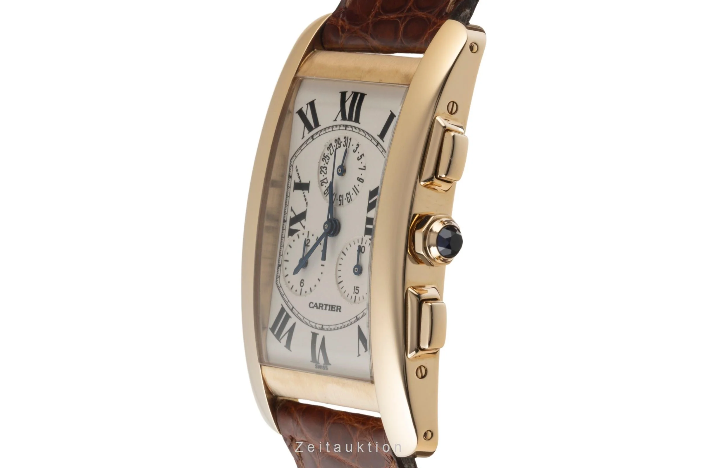 Cartier Tank Américaine chronograph 18 ct gold quartz men's watch W2601156, 1730  [2400299] - Image 6
