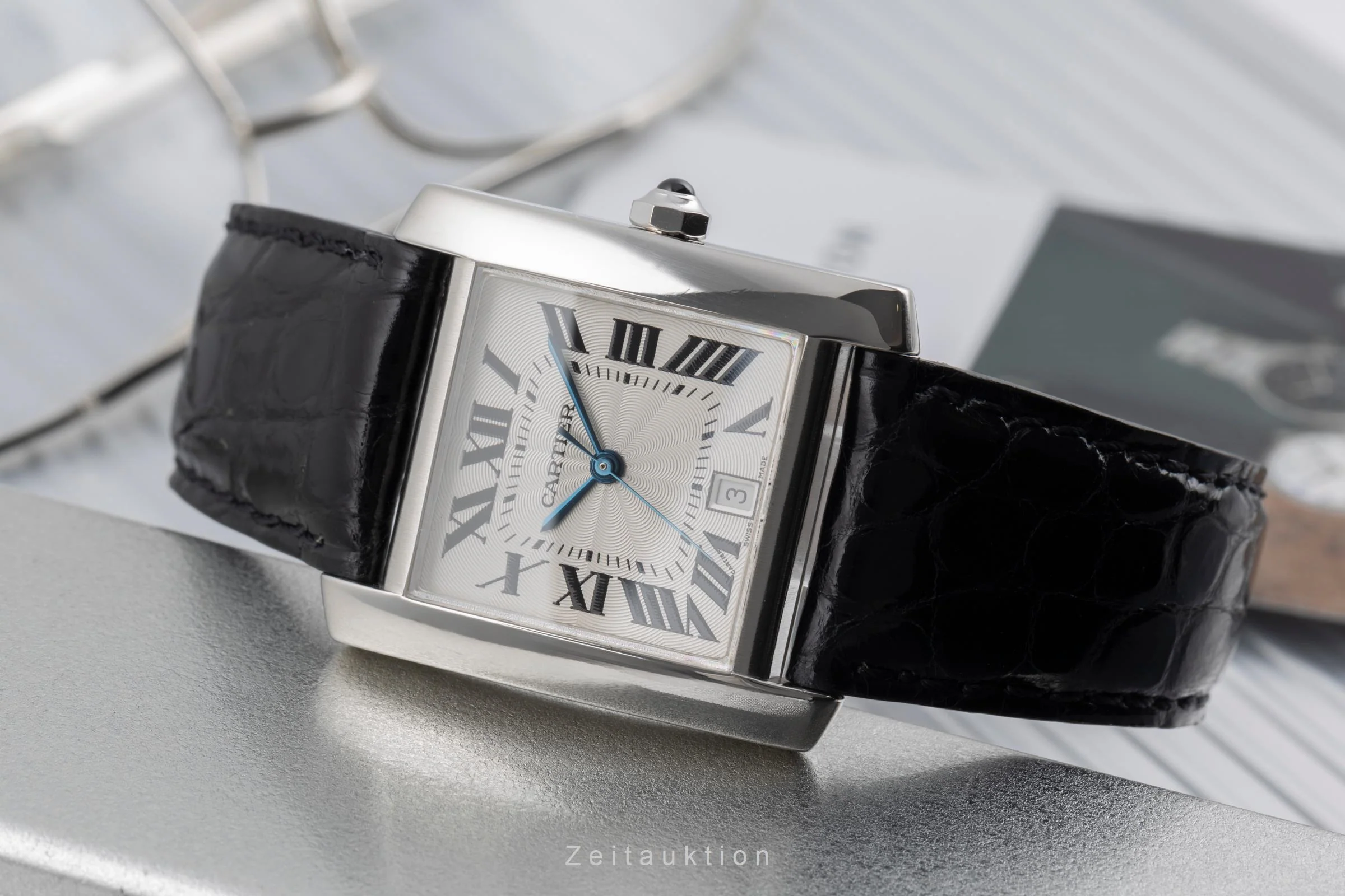 Cartier Tank Francaise 18 ct white gold automatic women's watch W50011S3  [2504406] - Image 3