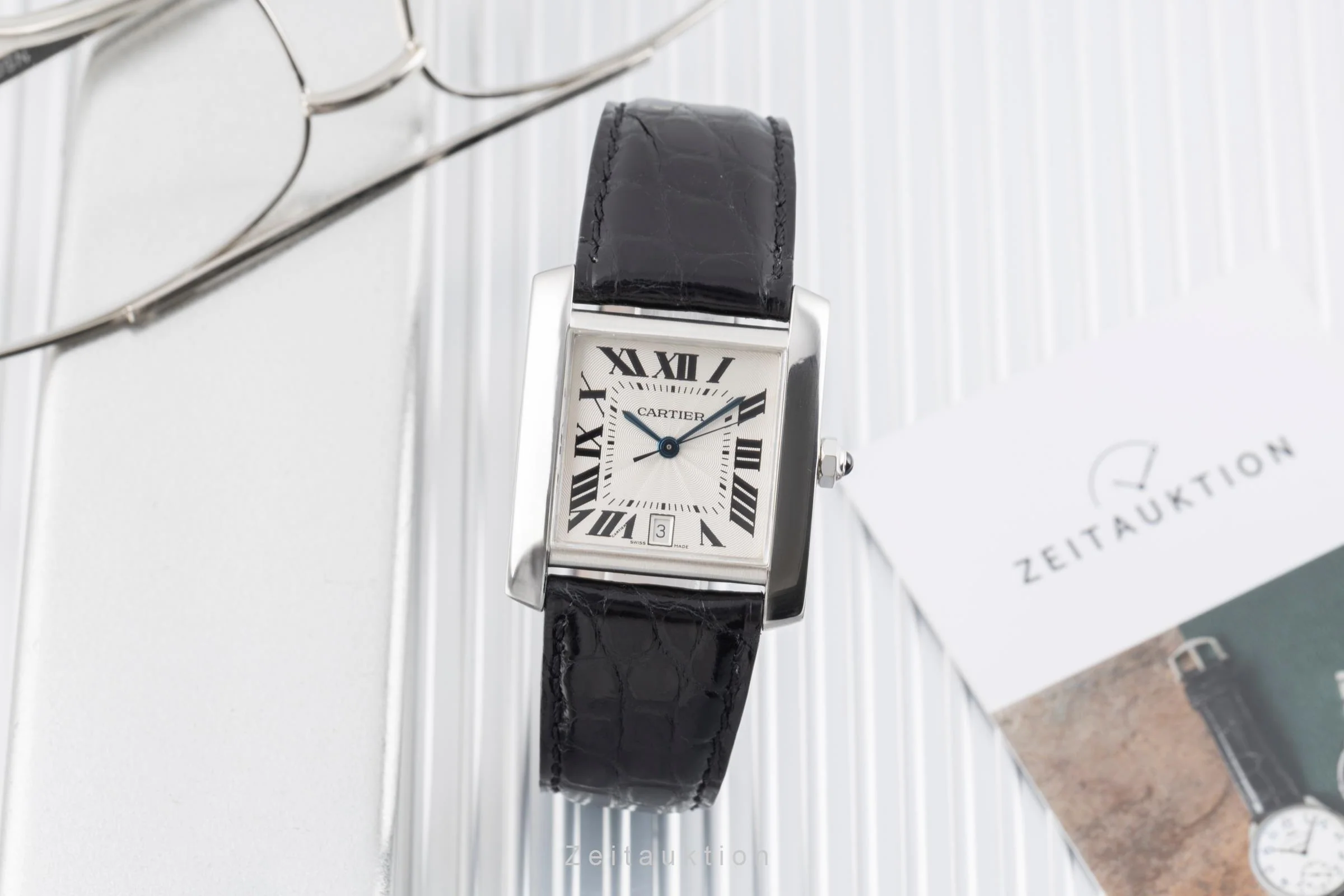 Cartier Tank Francaise 18 ct white gold automatic women's watch W50011S3  [2504406] - Image 4