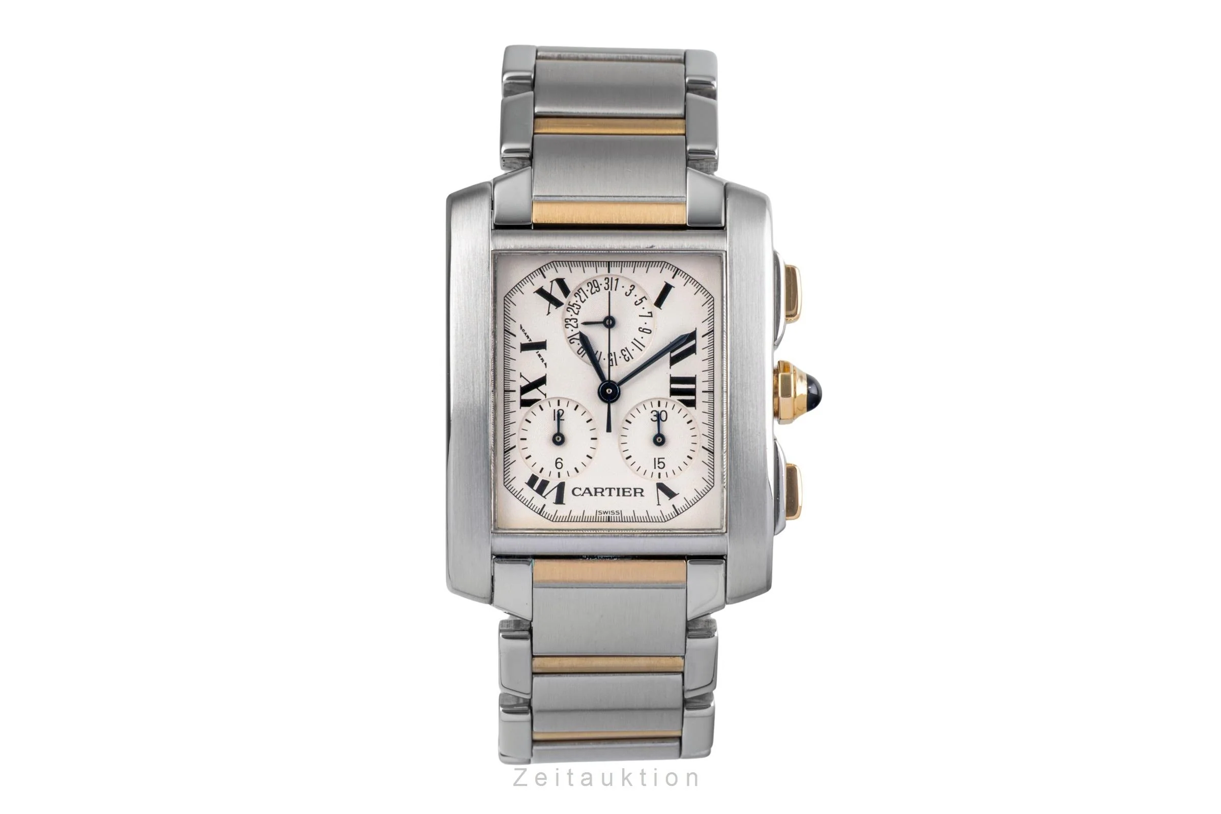 Cartier Tank Francaise chronograph steel / gold quartz men's watch W51004Q4  [2503097] - Image 5