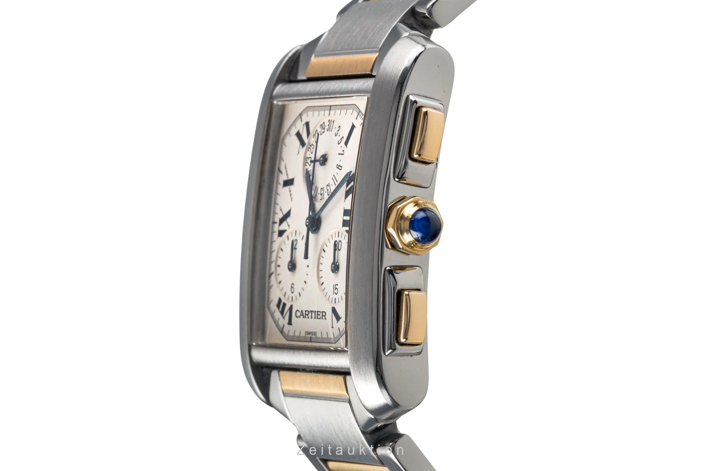 Cartier Tank Francaise chronograph steel / gold quartz men's watch W51004Q4  [2503097] - Image 7