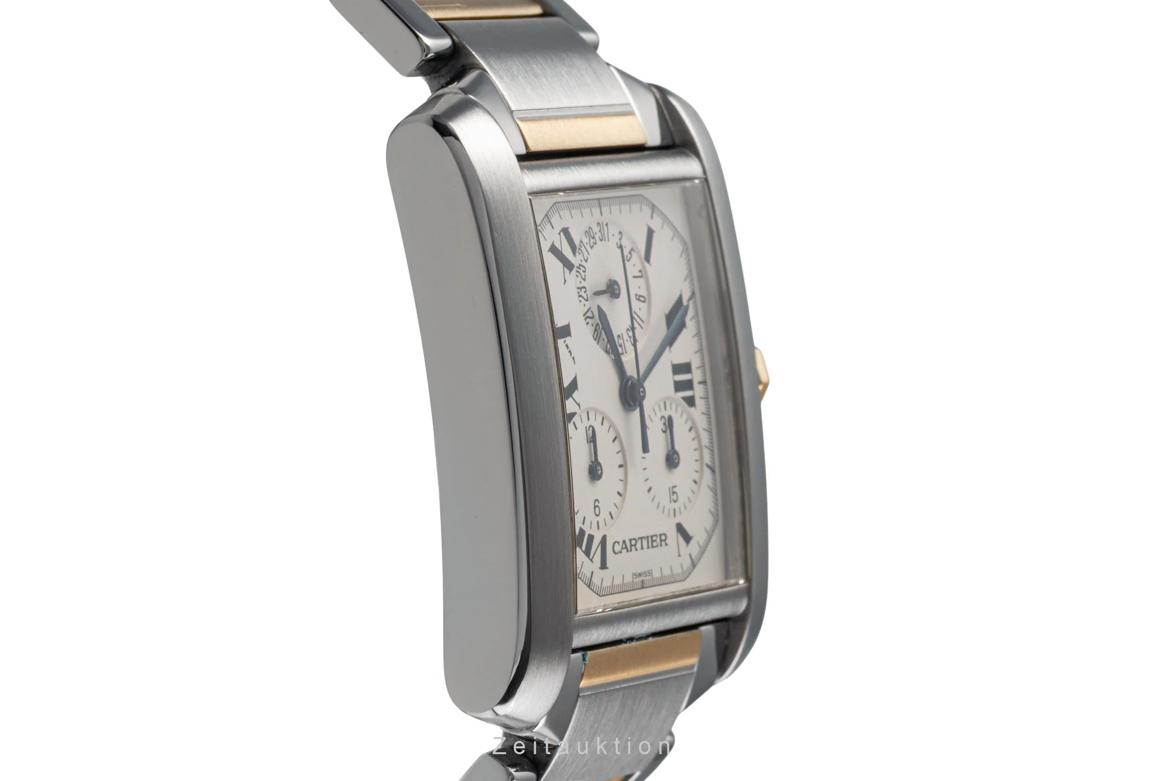 Cartier Tank Francaise chronograph steel / gold quartz men's watch W51004Q4  [2503097] - Image 8