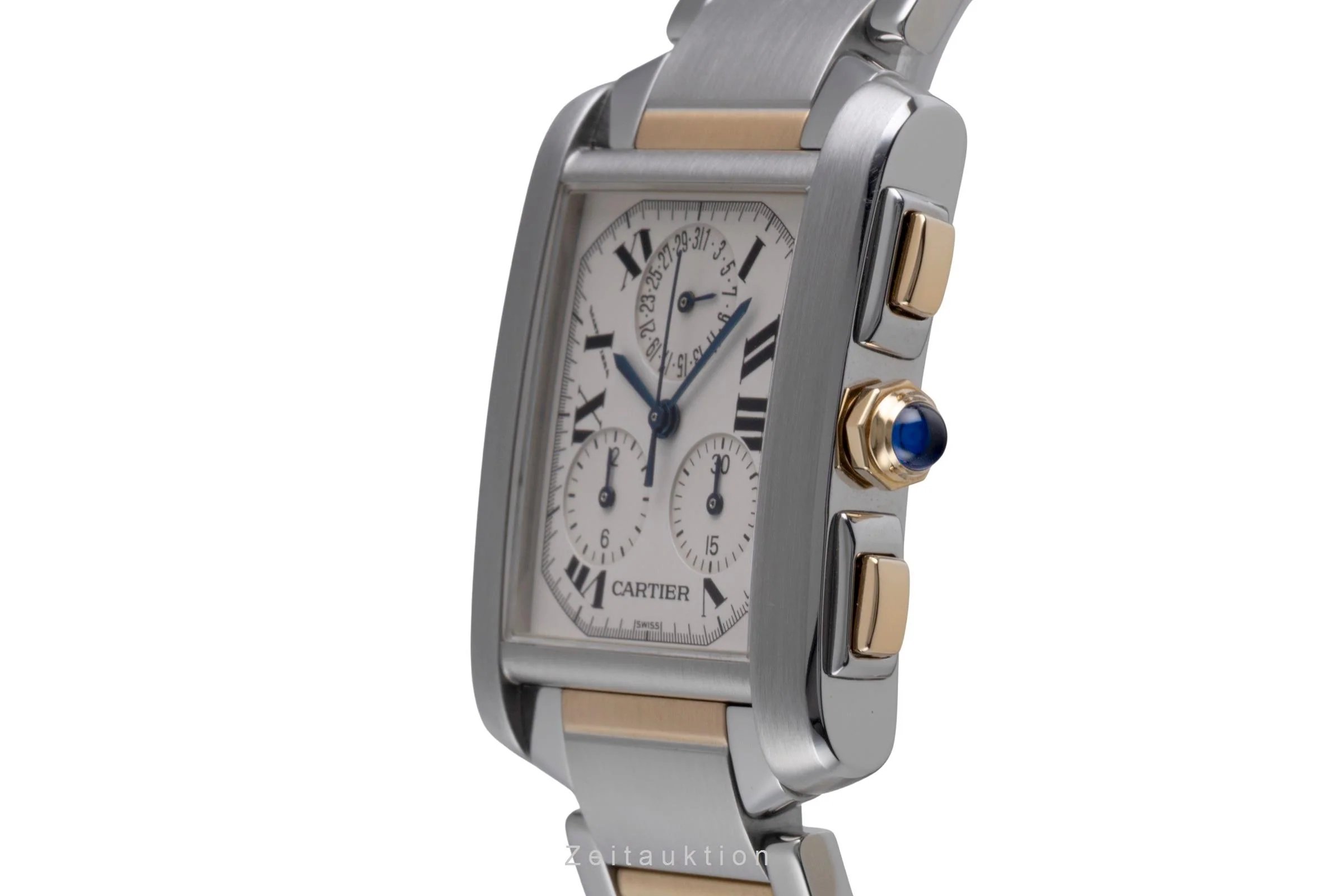 Cartier Tank Francaise chronograph steel / gold quartz men's watch W51004Q4  [2600206] - Image 7