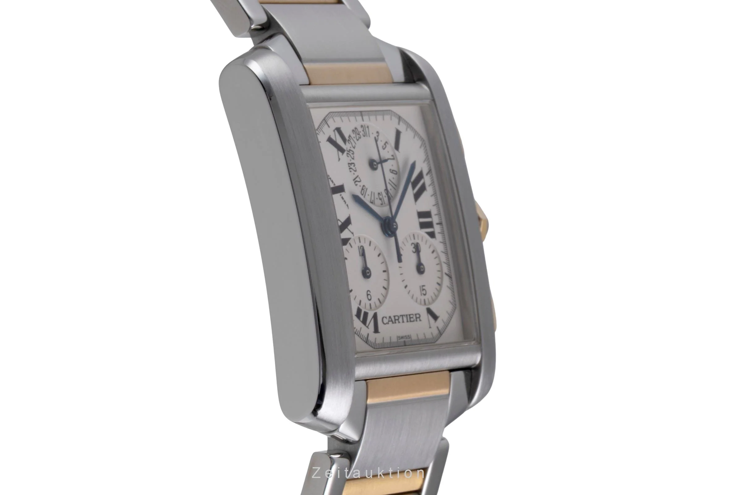 Cartier Tank Francaise chronograph steel / gold quartz men's watch W51004Q4  [2600206] - Image 8