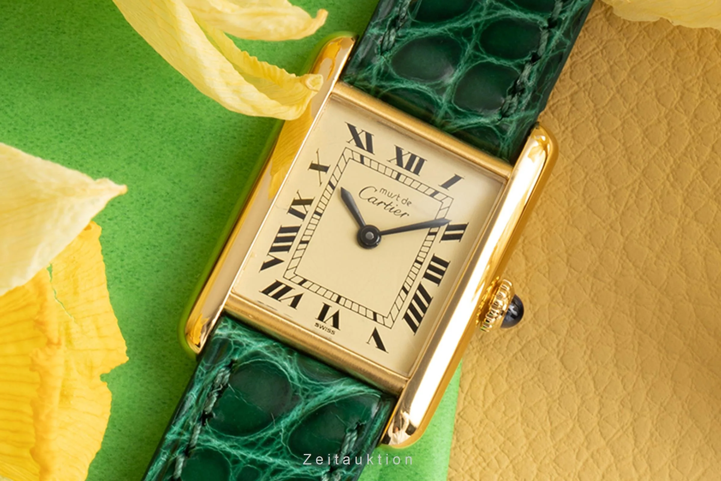 Cartier Tank silver-gilt manual winding women's watch  [2303273] - Image 3