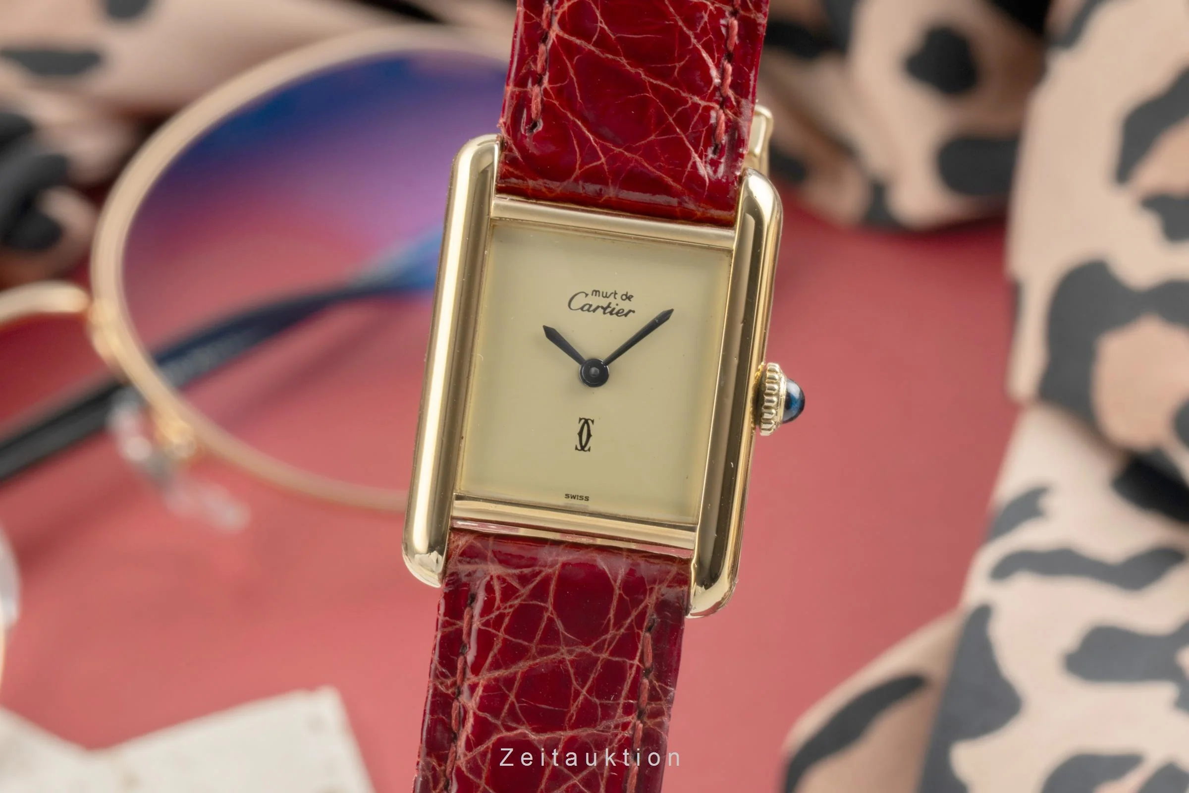 Cartier Tank silver-gilt manual winding women's watch 3  [2504215] - Image 2