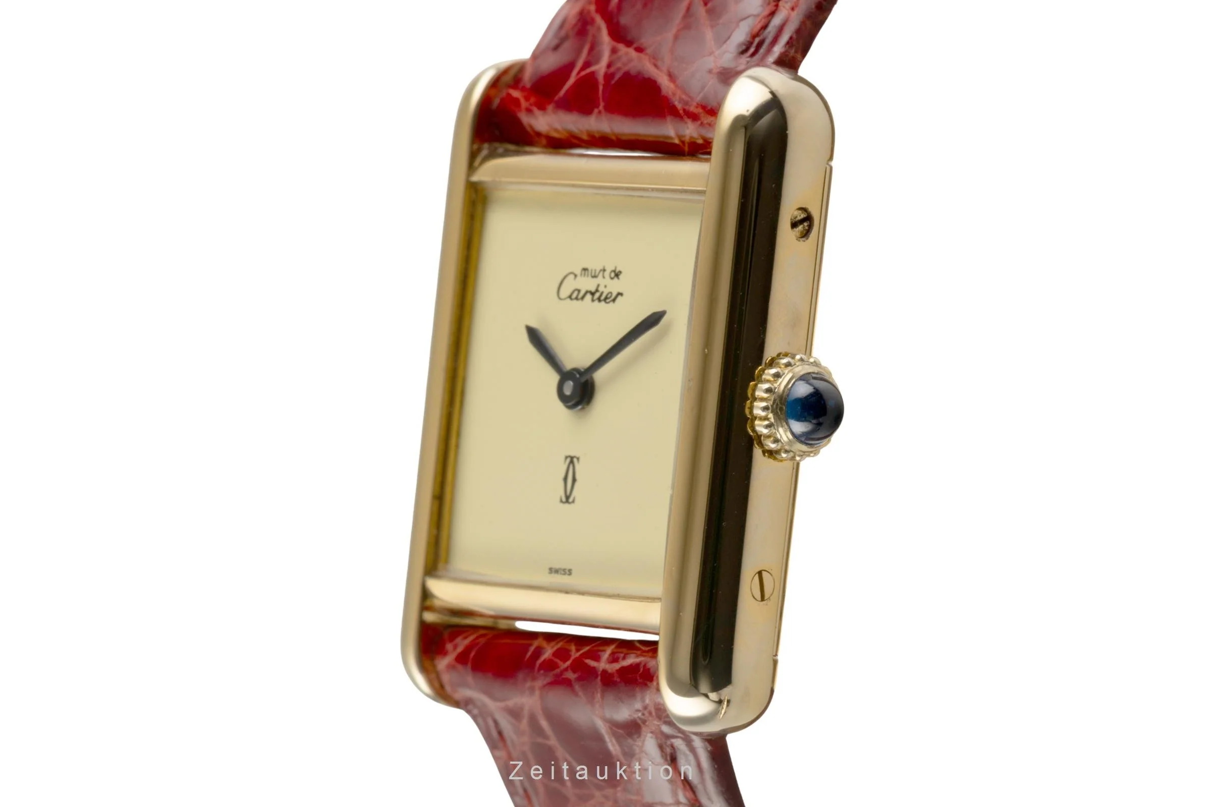 Cartier Tank silver-gilt manual winding women's watch 3  [2504215] - Image 7