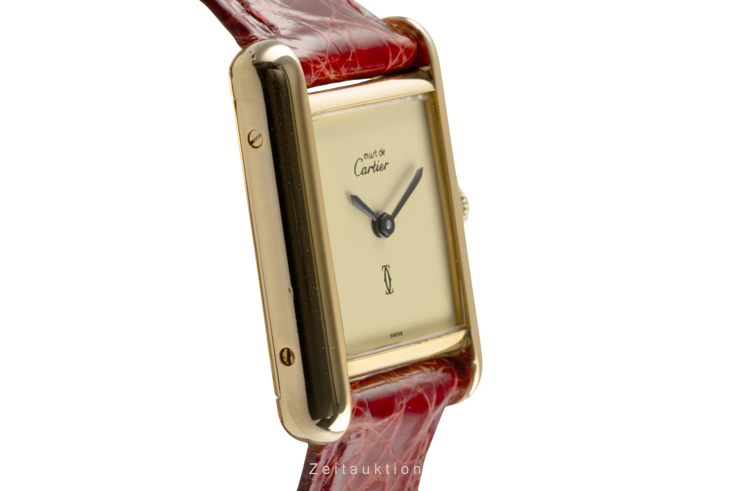 Cartier Tank silver-gilt manual winding women's watch 3  [2504215] - Image 8