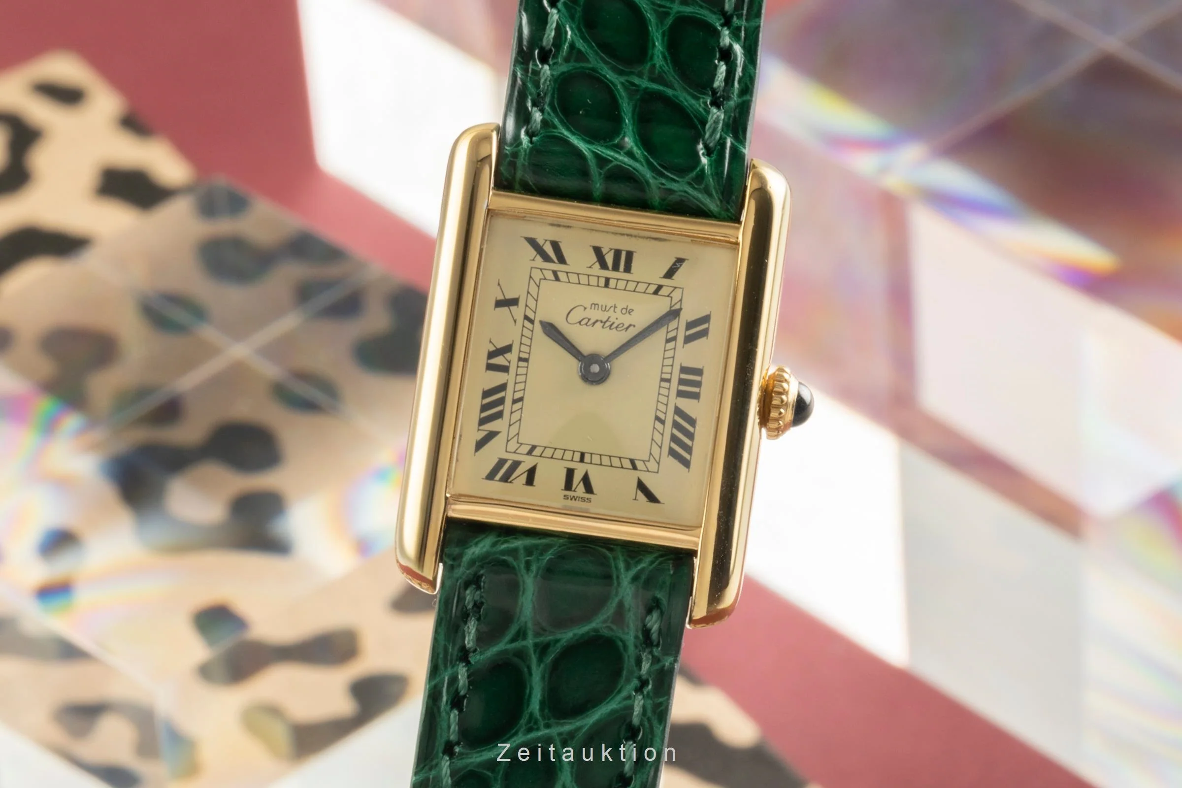 Cartier Tank silver-gilt manual winding women's watch 3  [2504358] - Image 2