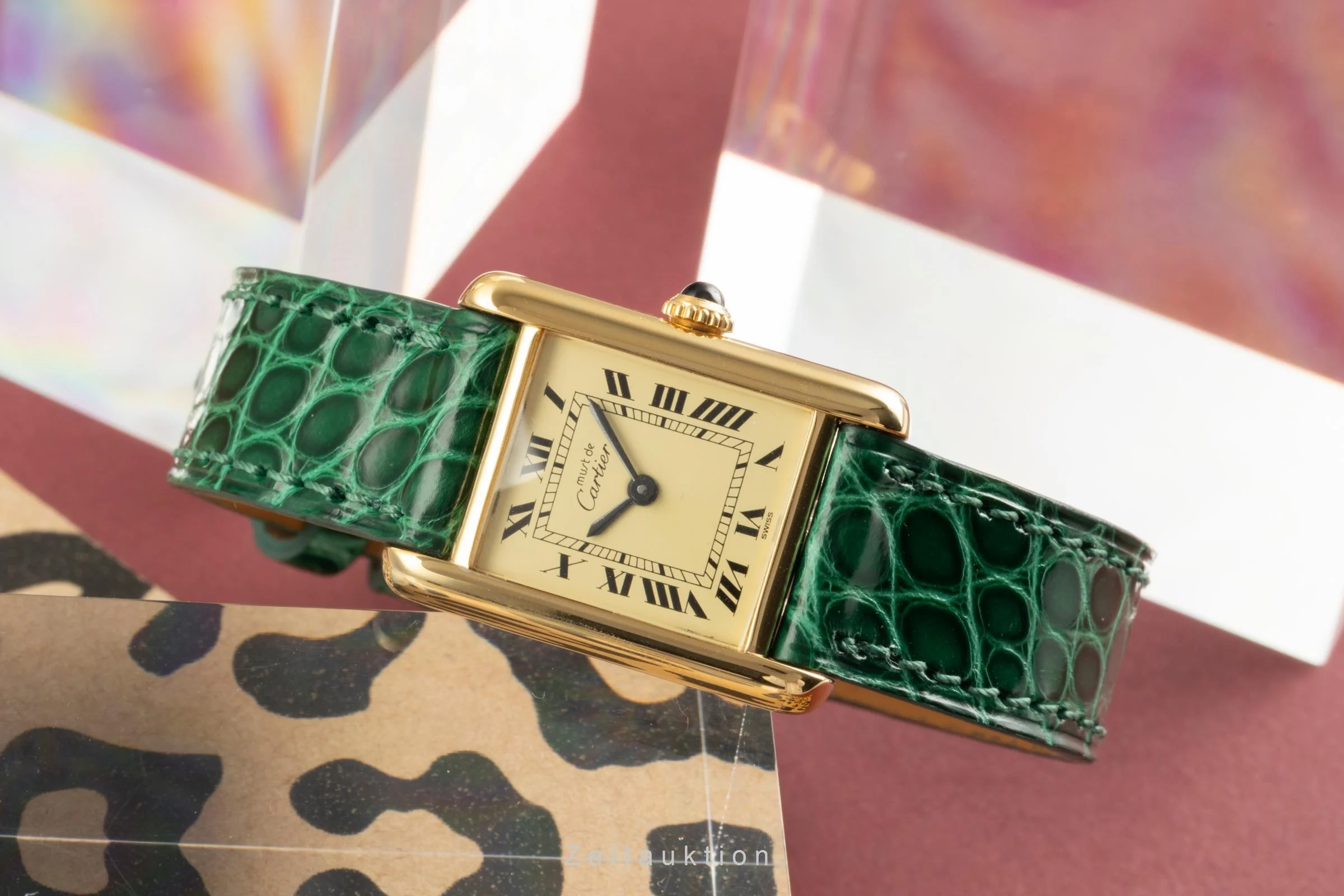 Cartier Tank silver-gilt manual winding women's watch 3  [2504358] - Image 3