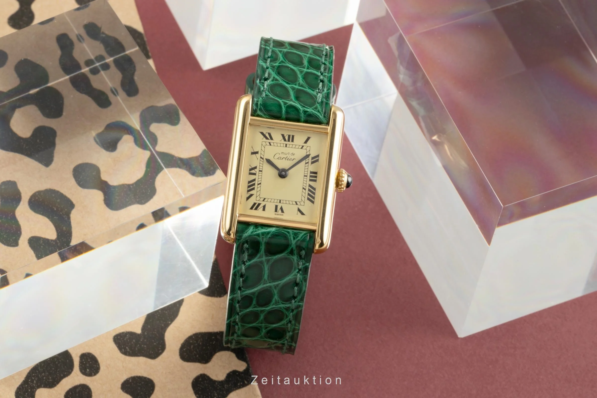 Cartier Tank silver-gilt manual winding women's watch 3  [2504358] - Image 4