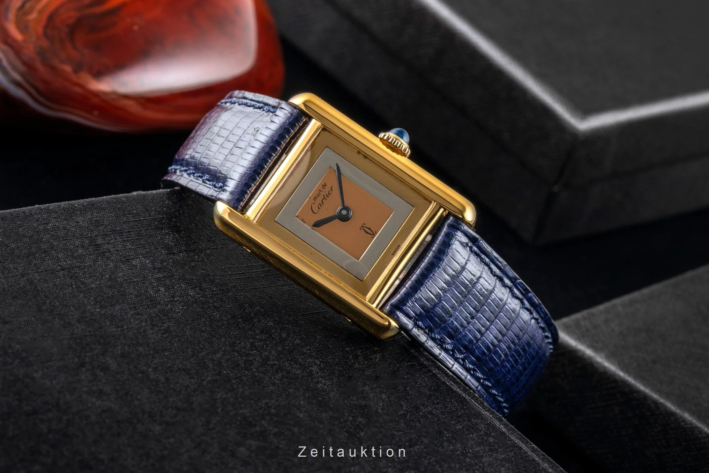 Cartier Tank silver-gilt manual winding women's watch 3  [2601027] - Image 3