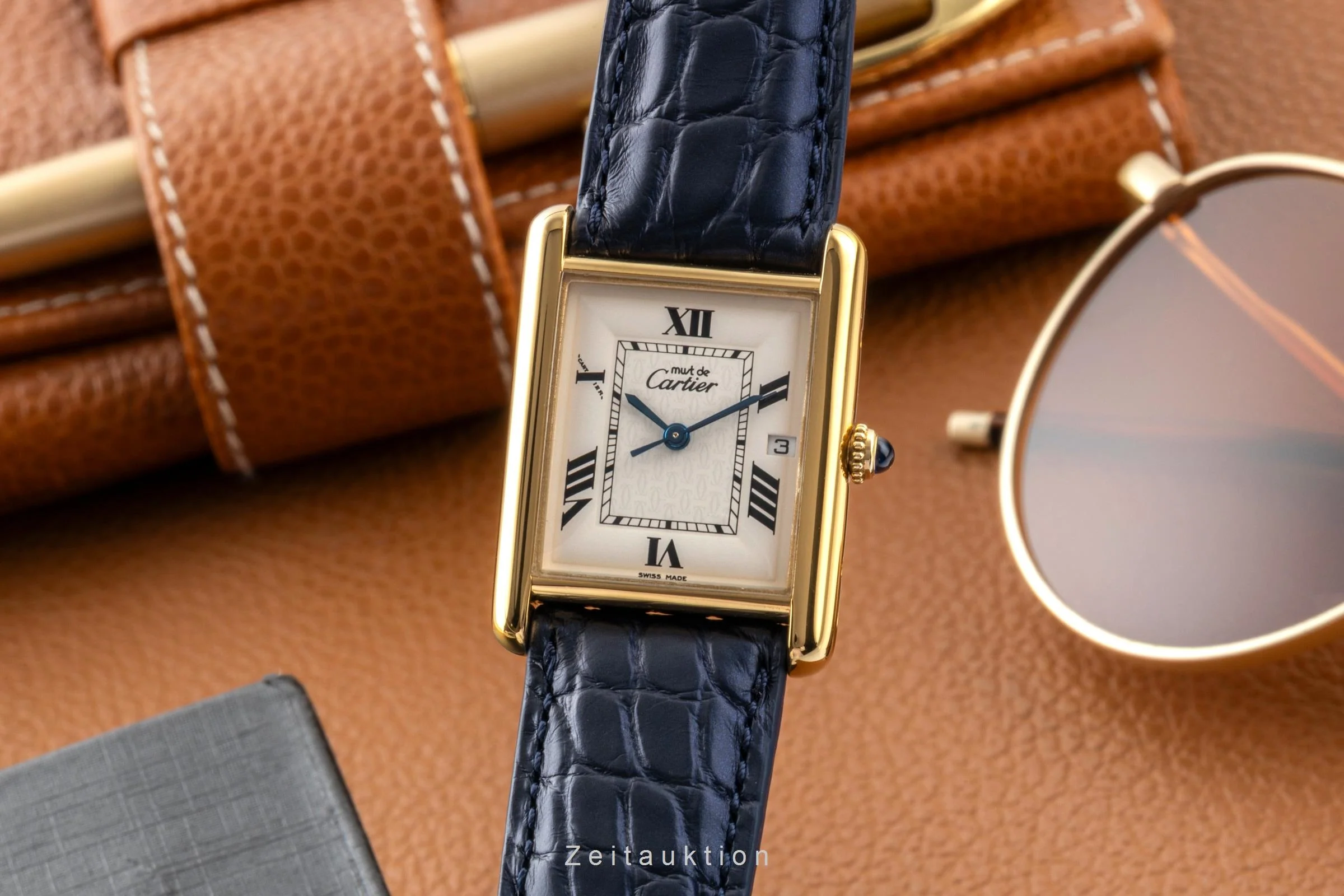 Cartier Tank silver-gilt quartz men's watch W1013754  [2600480] - Image 2