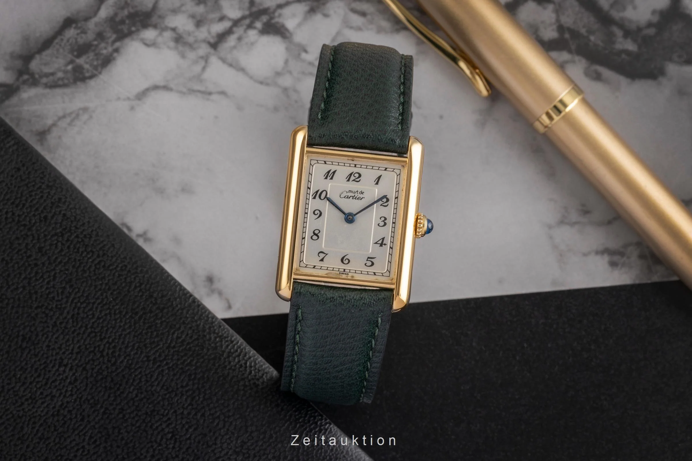 Cartier Tank silver-gilt quartz women's watch 590005  [2502928] - Image 4