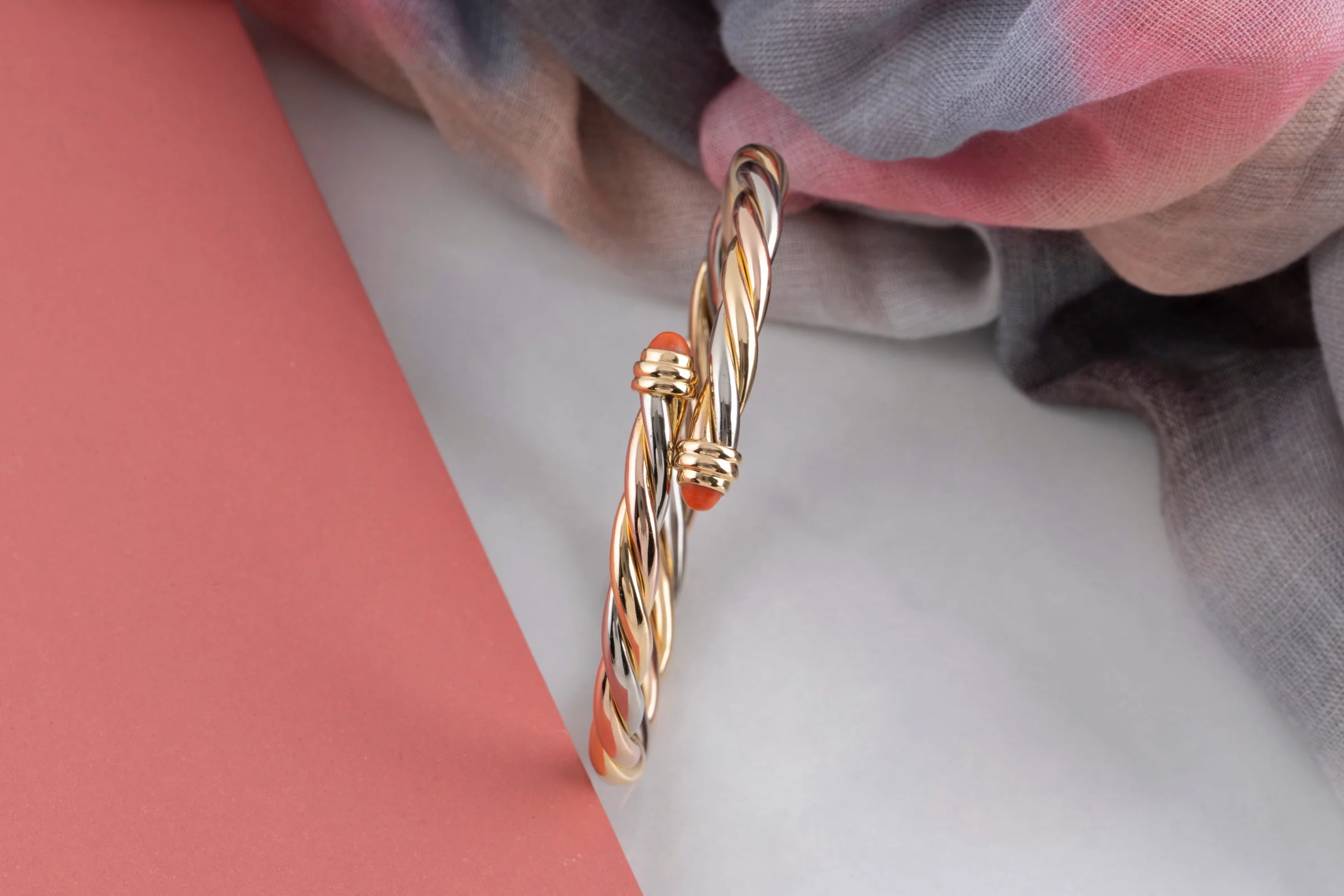 Cartier Trinity bracelet 18k white gold rose gold yellow gold with box asking price: 12100,- €[KL25994] - Image 2