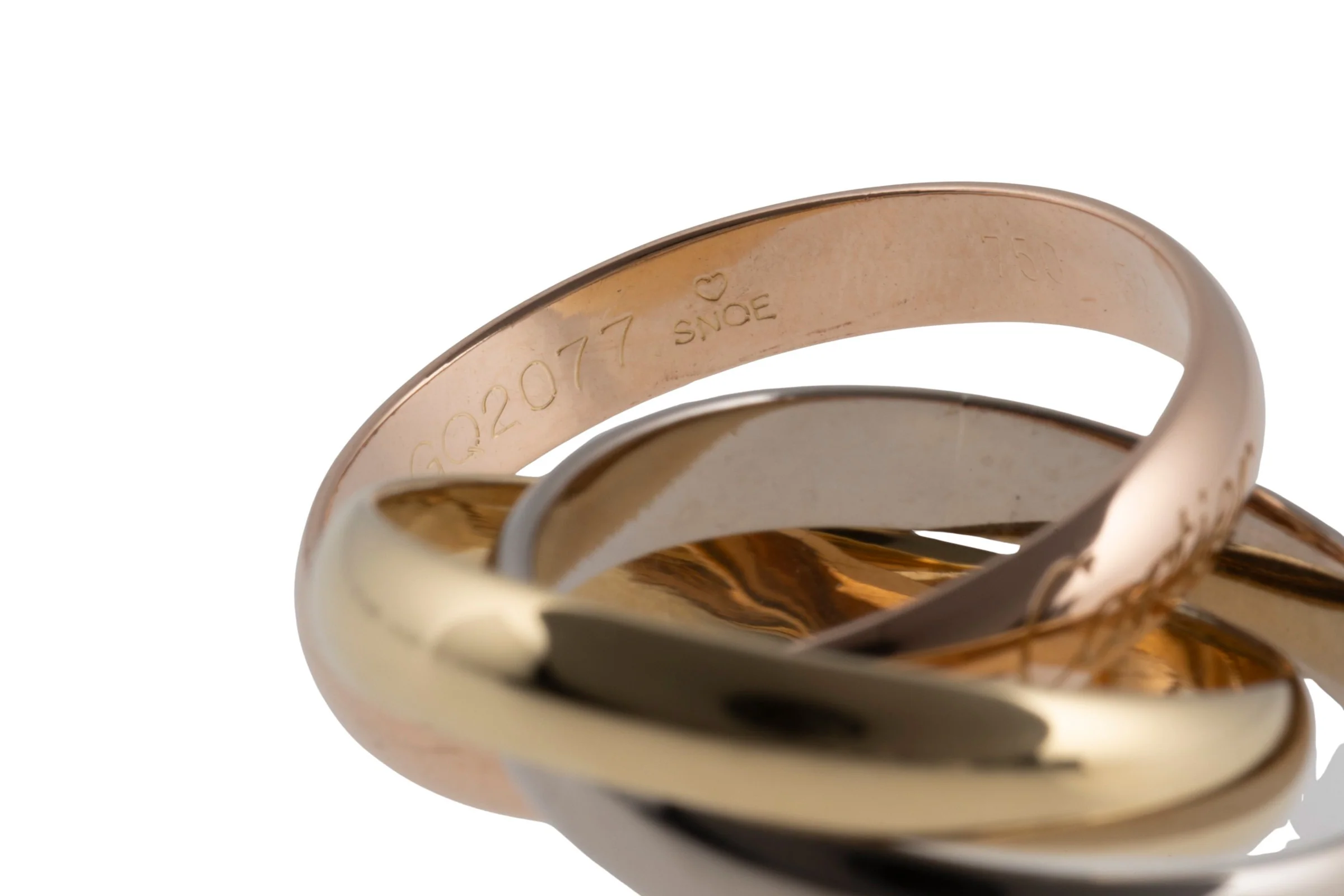 Cartier Trinty Ring 18k white gold rose gold yellow gold size 52 box and papers RP: €2360,- [KL25996] - Image 5