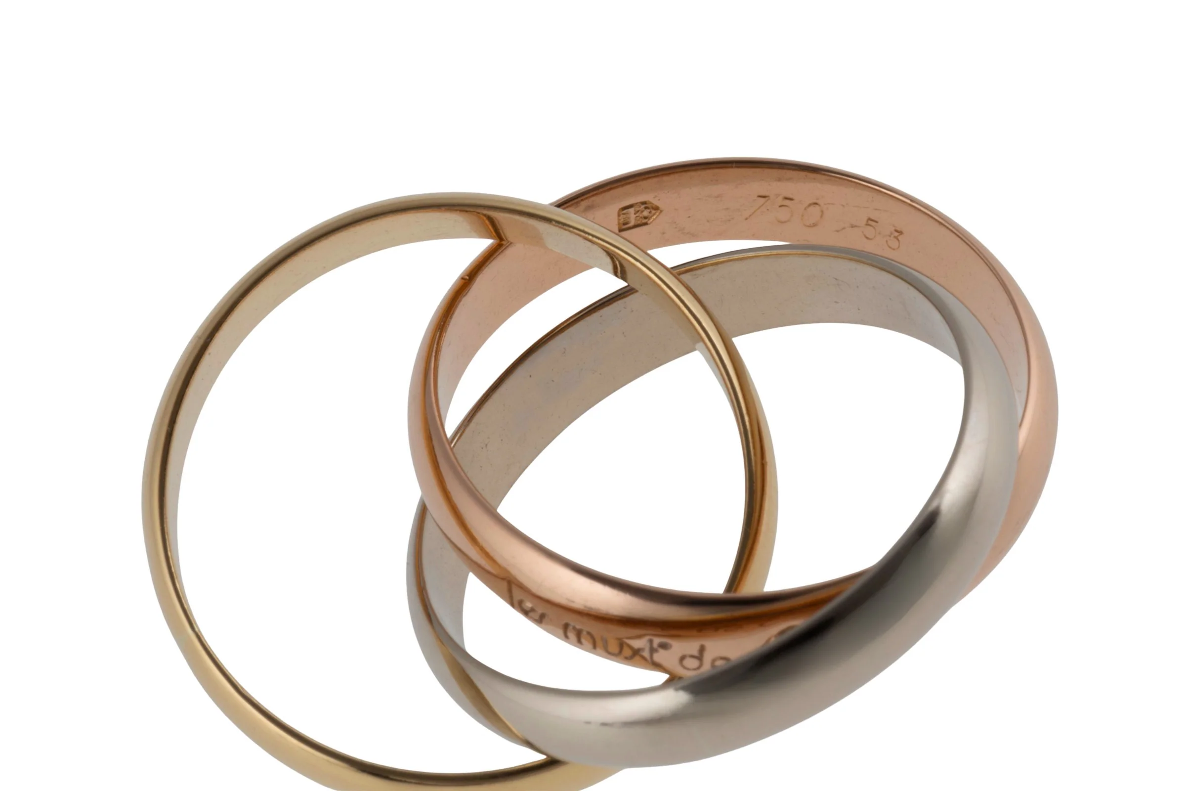 Cartier Trinty Ring 18k white gold rose gold yellow gold size 53 with box retail price: 2,360,- €[KL26022] - Image 6