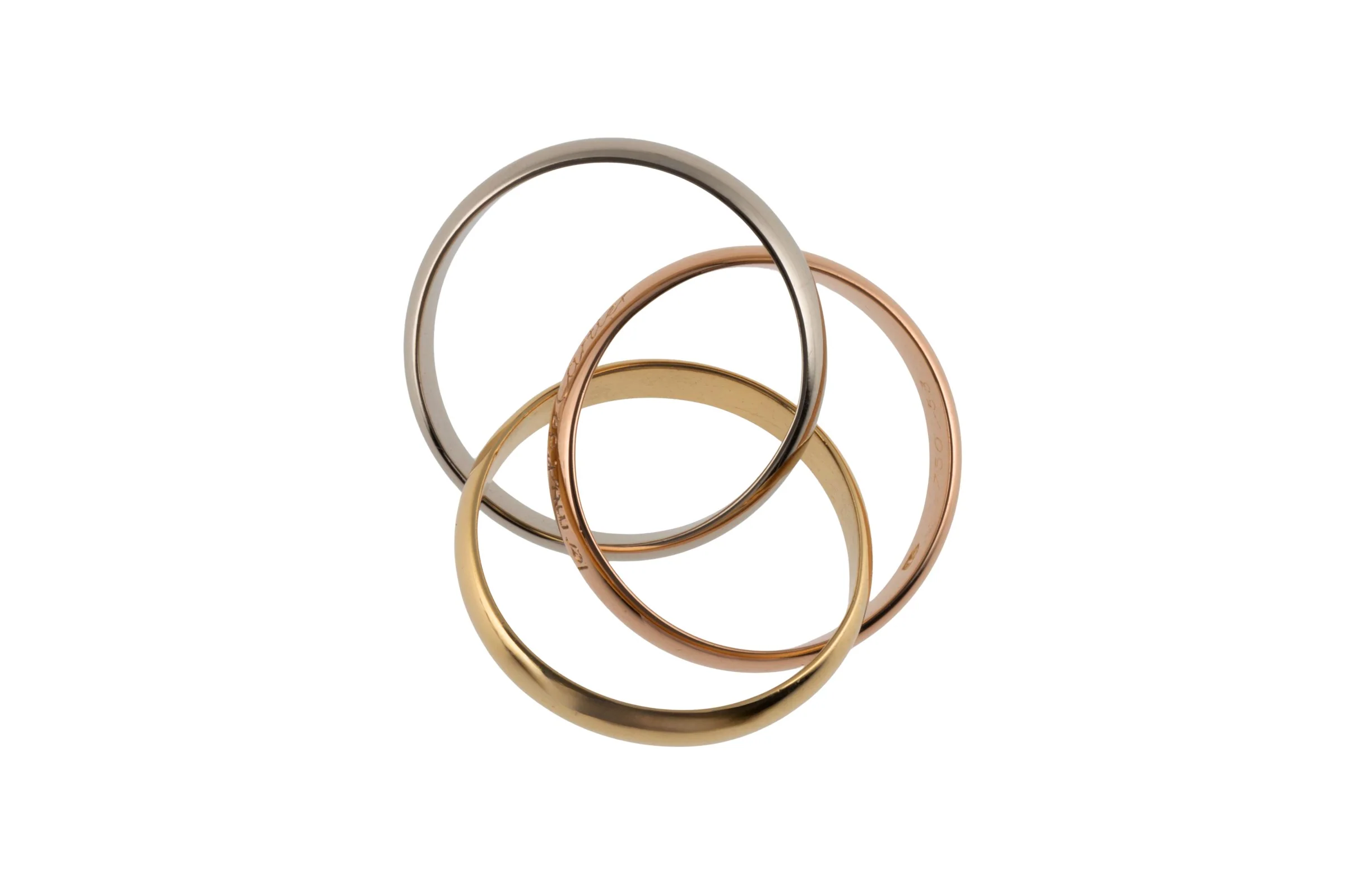 Cartier Trinty Ring 18k white gold rose gold yellow gold size 53 with box retail price: 2,360,- €[KL26022] - Image 9