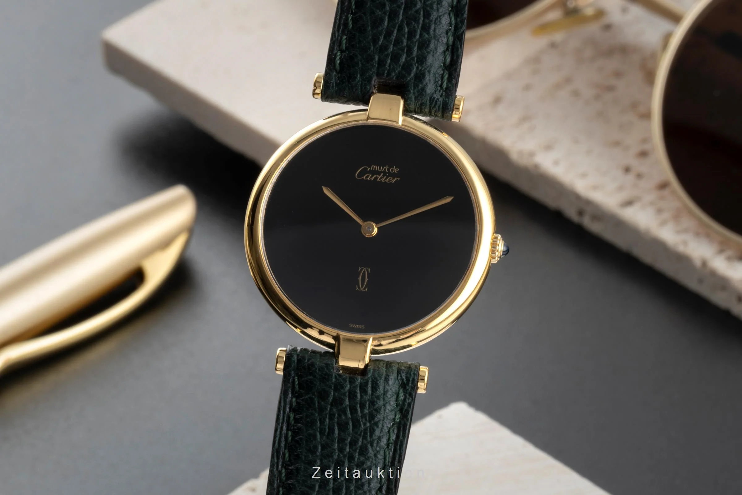 Cartier Vendome silver-gilt quartz unisex Vintage  [2504012] - Image 2