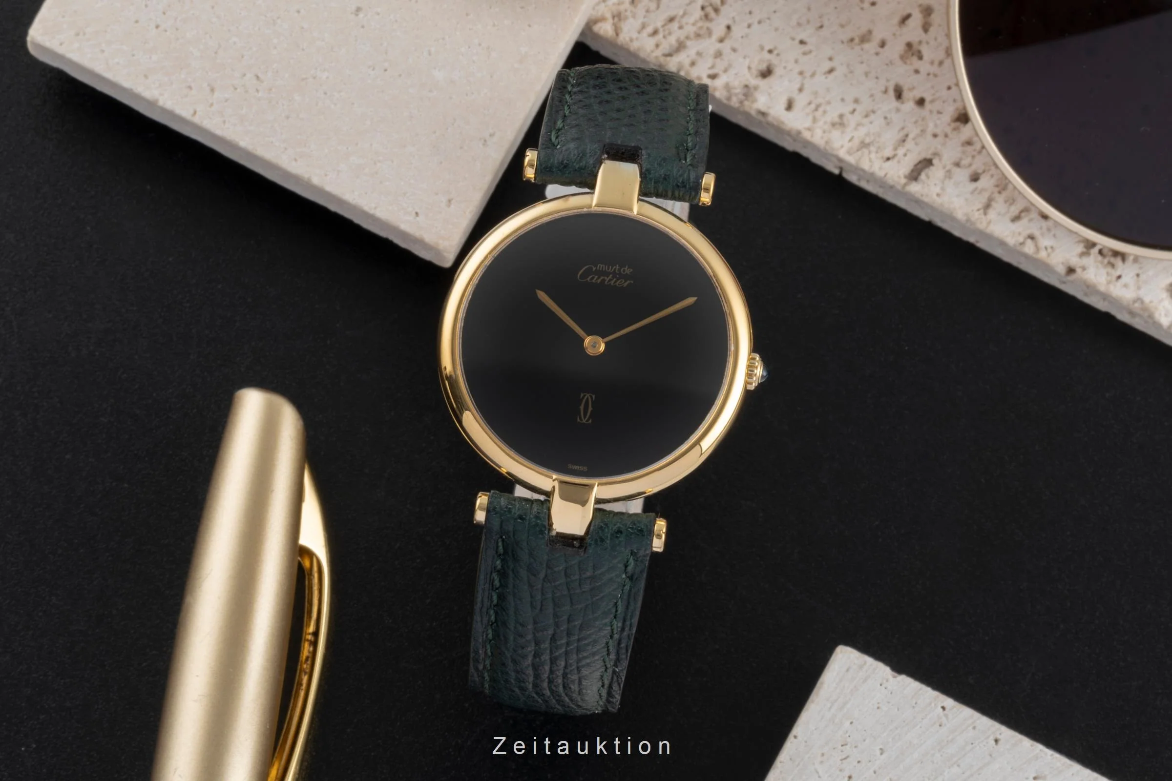 Cartier Vendome silver-gilt quartz unisex Vintage  [2504012] - Image 4