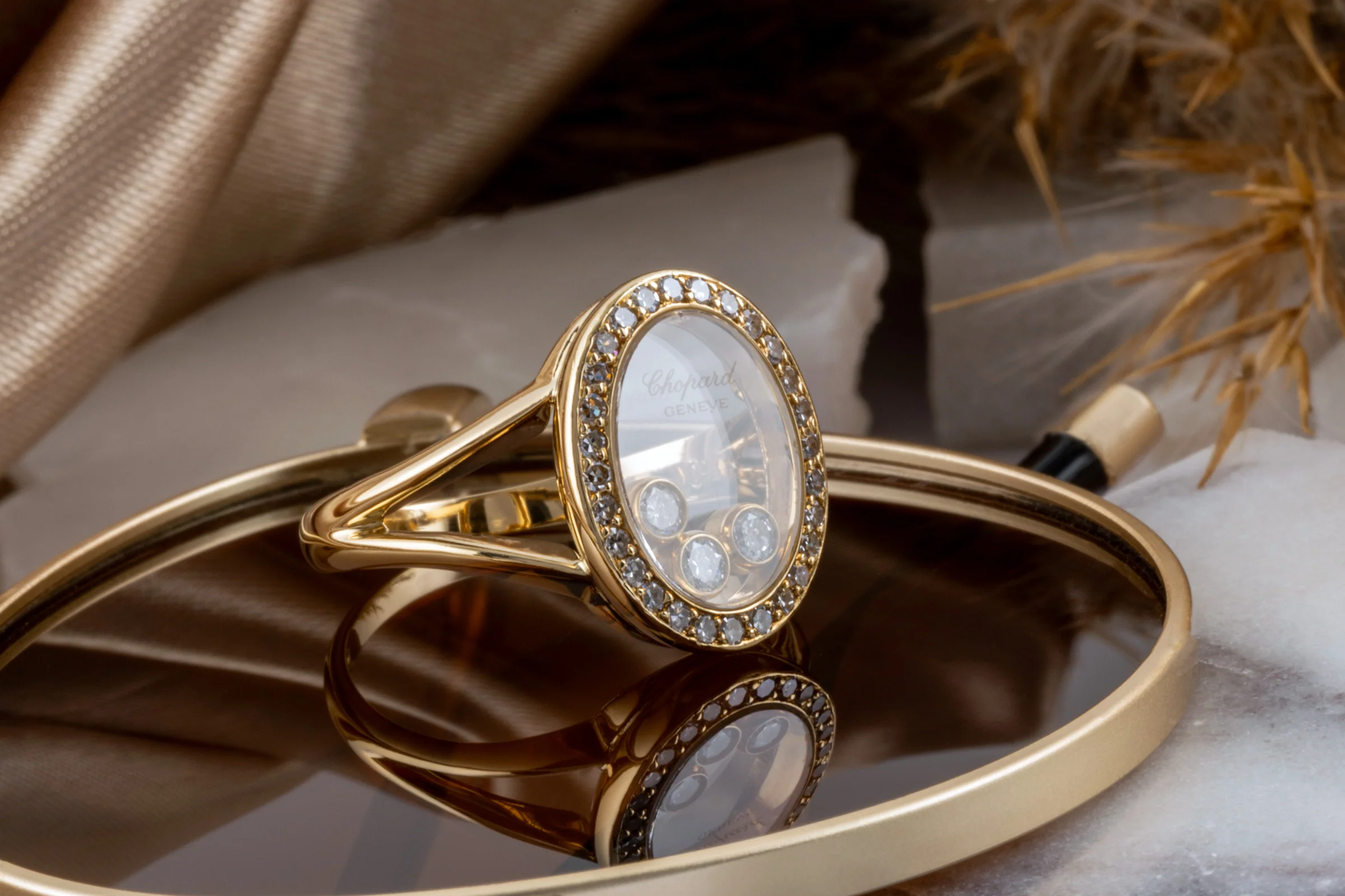 Chopard Happy Diamond Ring 18k (0.750) gold 31 diamonds with box RRP: 5800,- €[KL25999] - Image 2