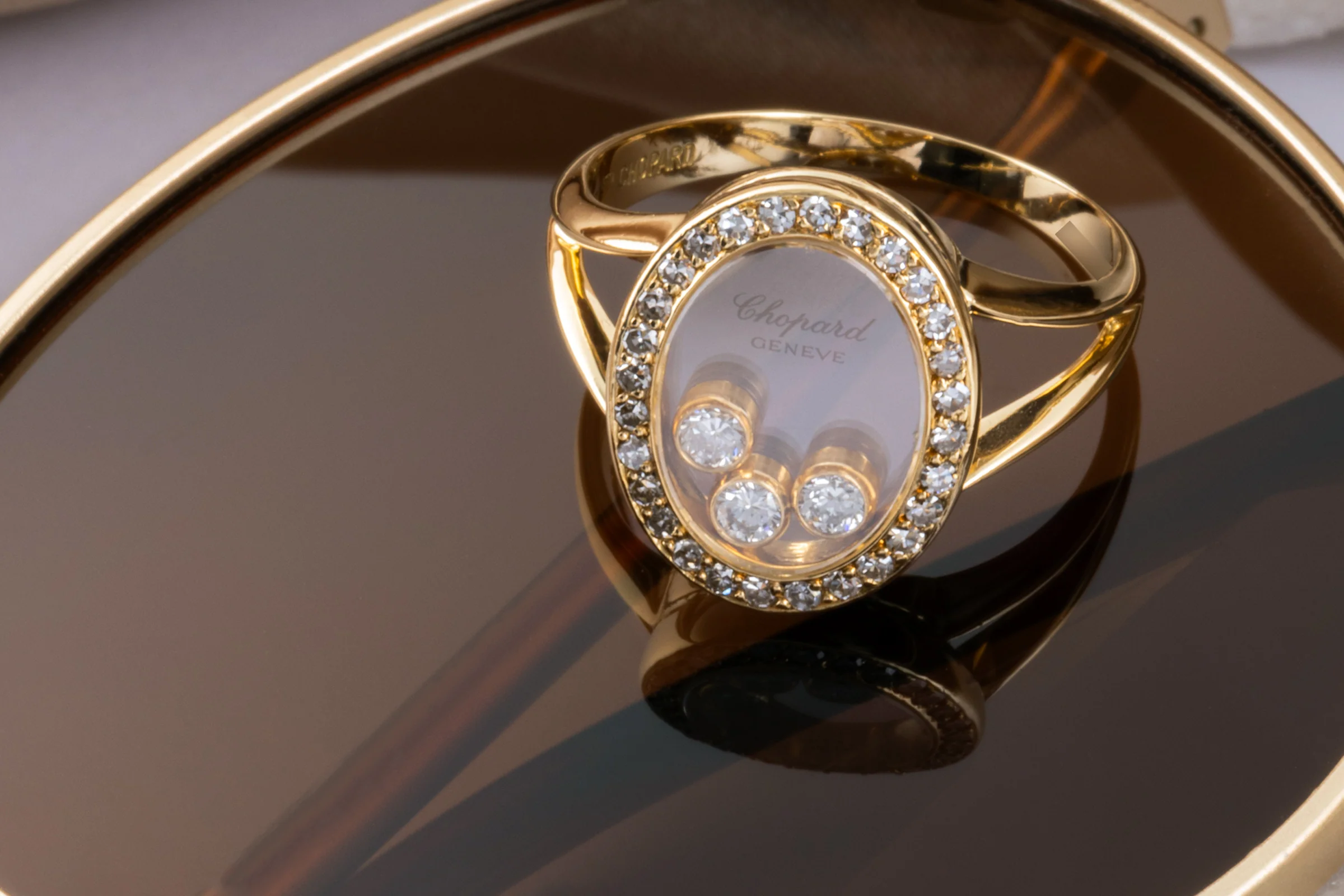 Chopard Happy Diamond Ring 18k (0.750) gold 31 diamonds with box RRP: 5800,- €[KL25999] - Image 3