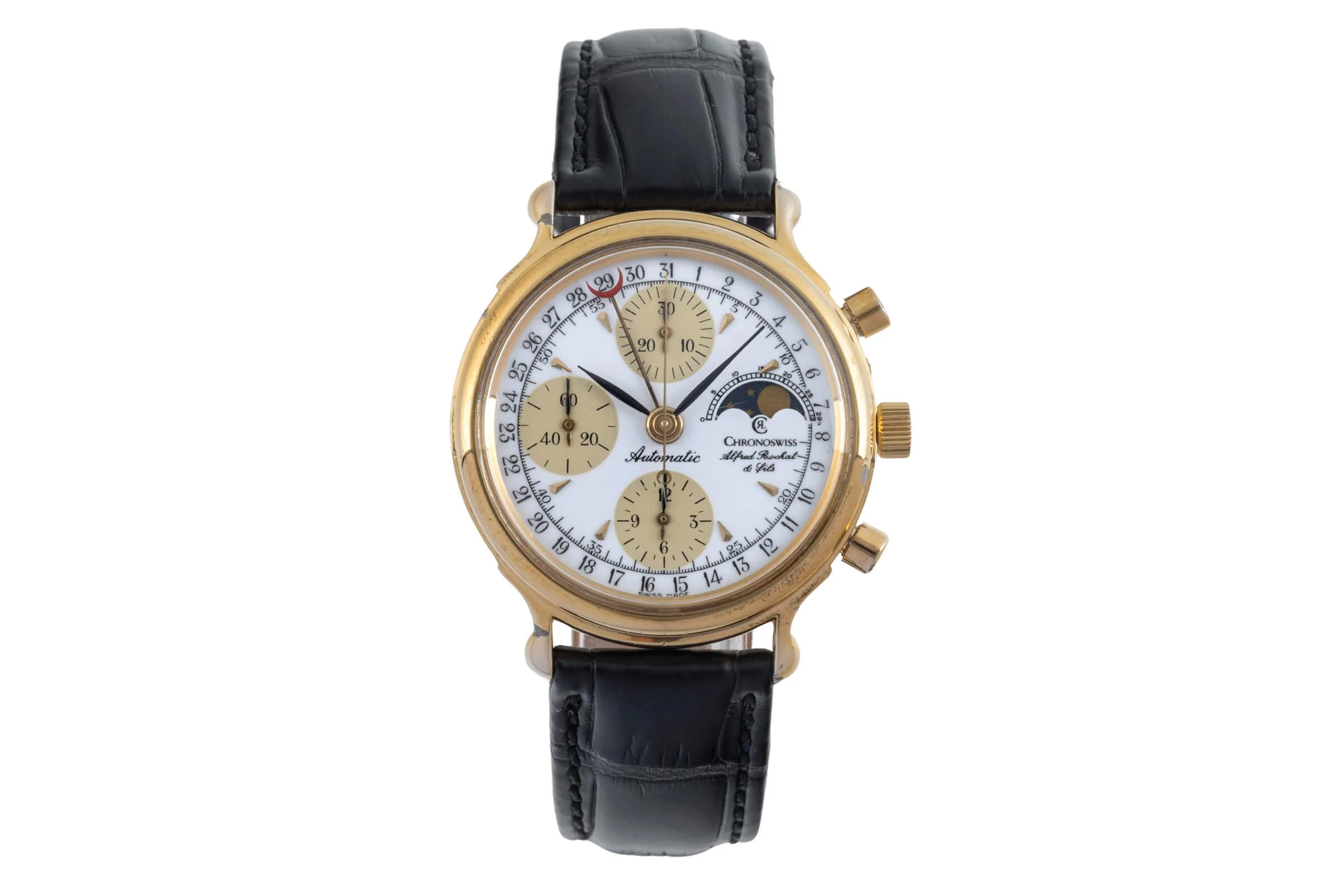Chronoswiss A. Rochat chronograph gold-plated automatic men's watch 77590  [2500290] - Image 5