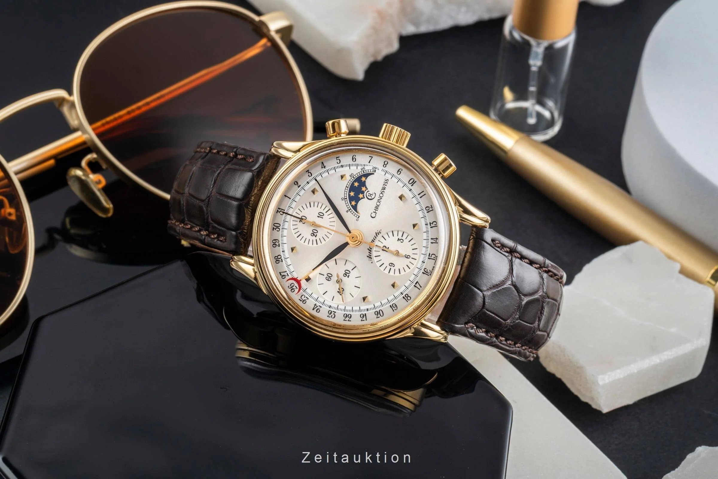 Chronoswiss Lunar chronograph gilt-brass automatic men's watch 77990  [2404051] - Image 2
