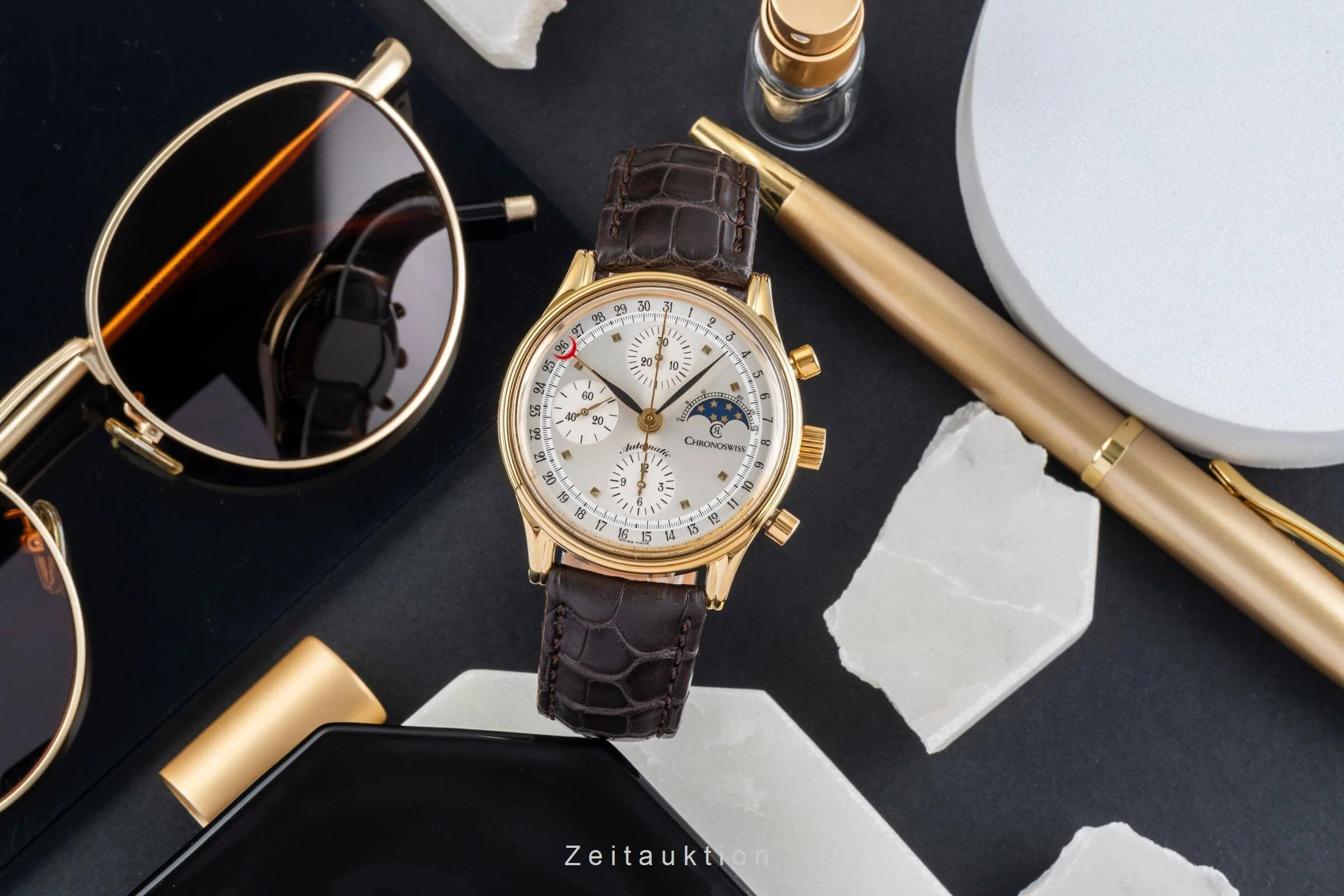 Chronoswiss Lunar chronograph gilt-brass automatic men's watch 77990  [2404051] - Image 3