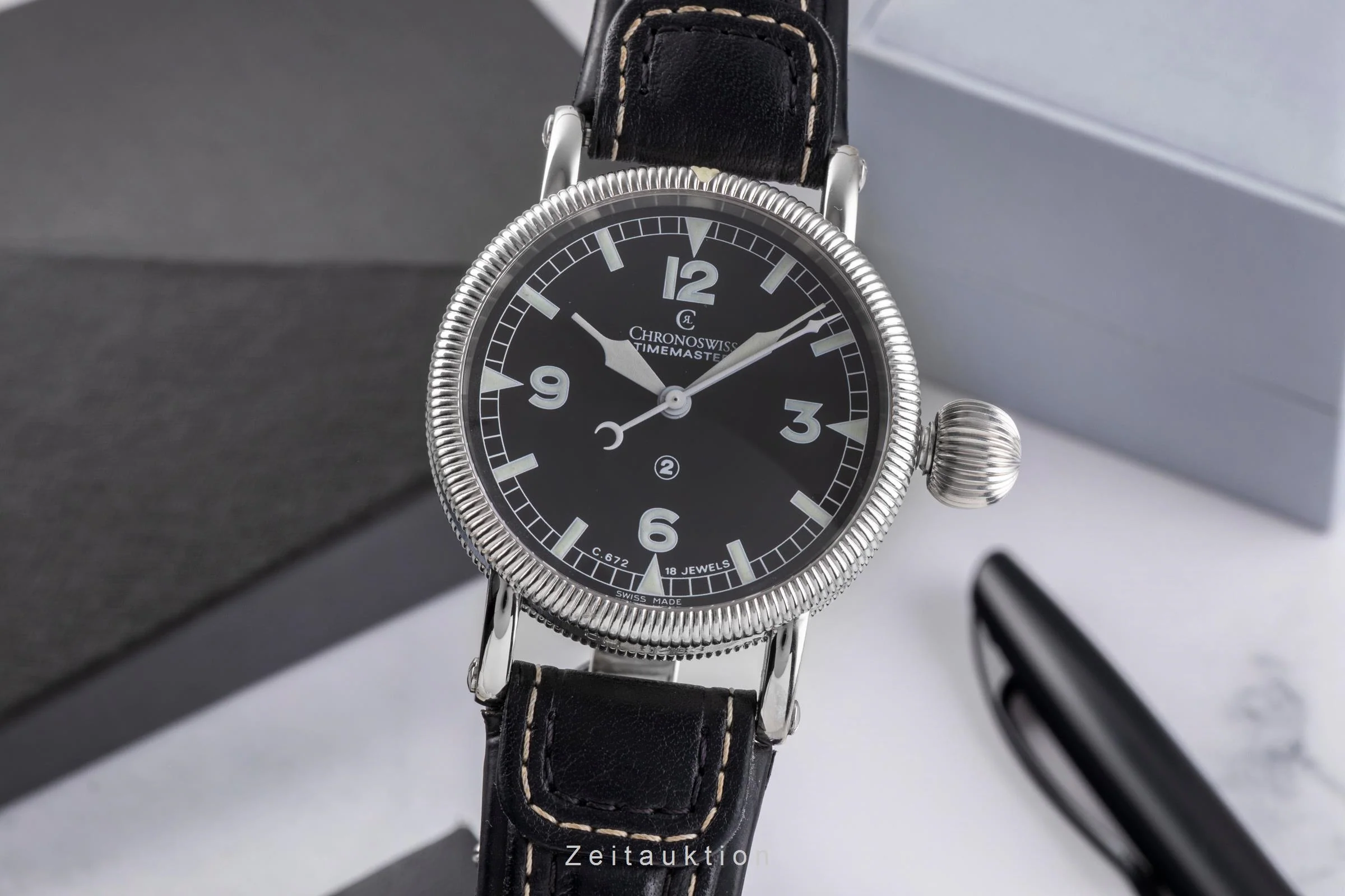 Chronoswiss Timemaster steel manual winding men's watch CH 6233SW  [2504799] - Image 2