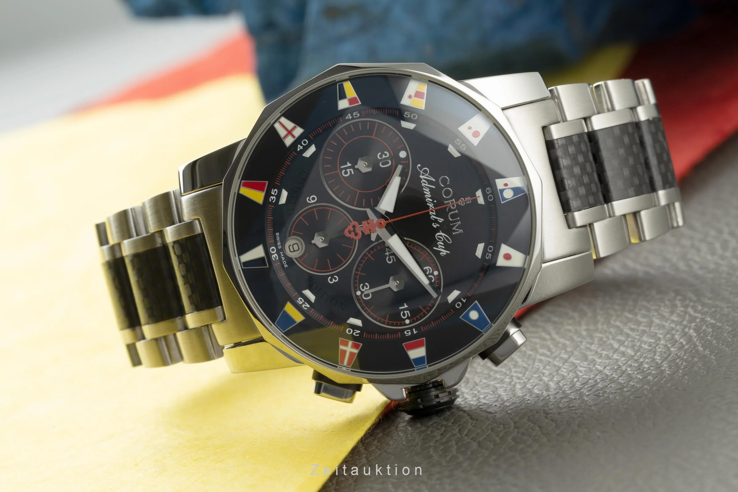 Corum Admirals Cup chronograph steel automatic men's watch 985.631.20 Limited  [2201191] - Image 2