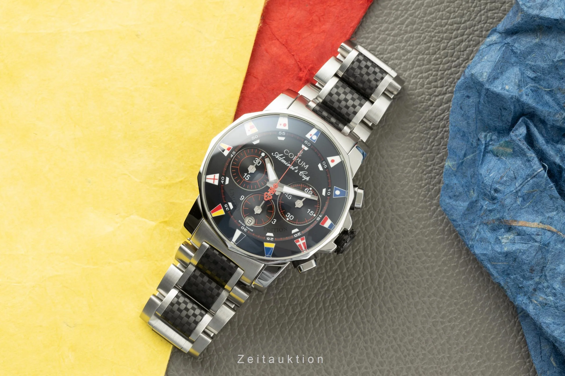 Corum Admirals Cup chronograph steel automatic men's watch 985.631.20 Limited  [2201191] - Image 3
