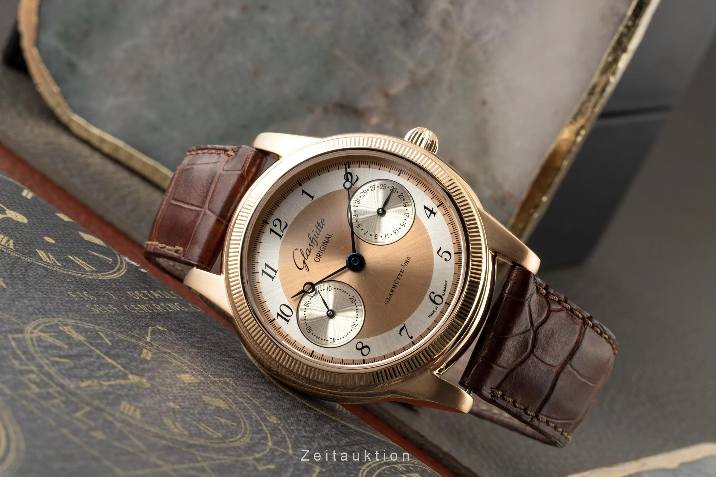 Glashütte 1845 18 ct gold manual winding men's watch 1-49-02-02-02-04  [2300514] - Image 3