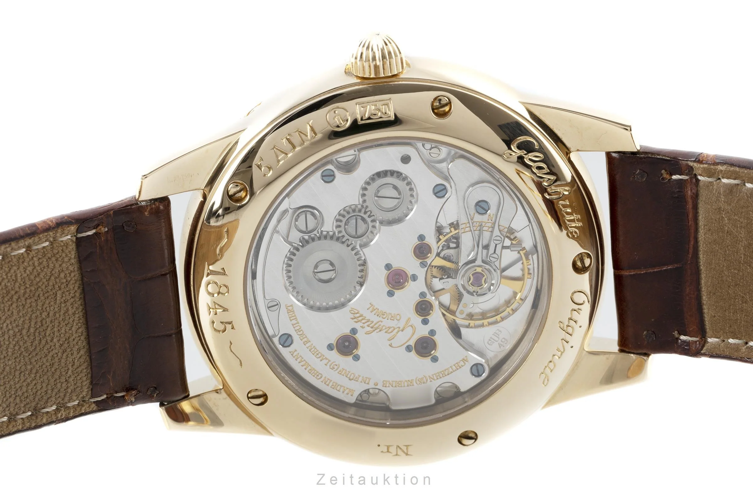 Glashütte 1845 18 ct gold manual winding men's watch 49-01-03-02-04  [2109076] - Image 12