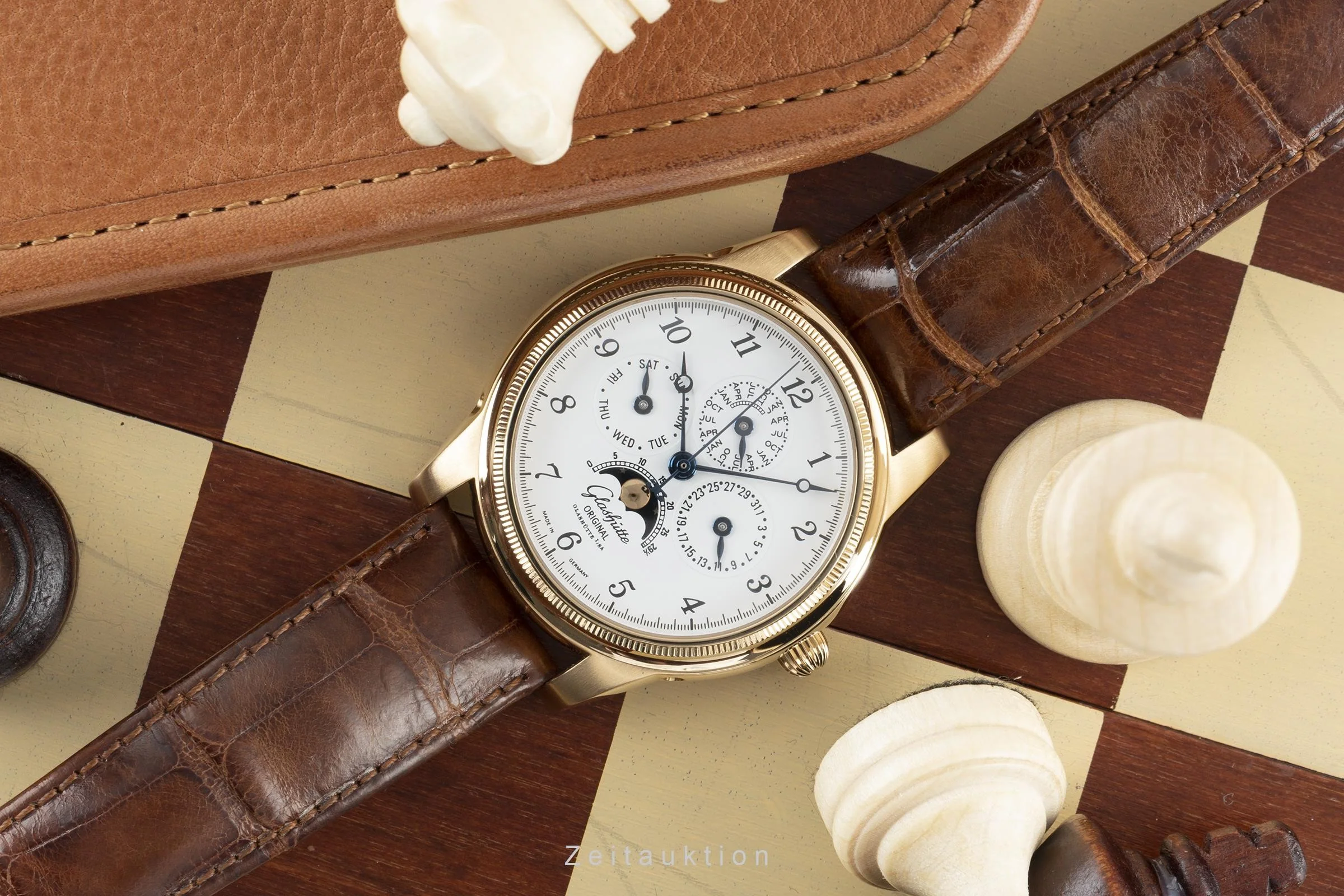 Glashütte 1845 18 ct gold manual winding men's watch 49-01-03-02-04  [2109076] - Image 3