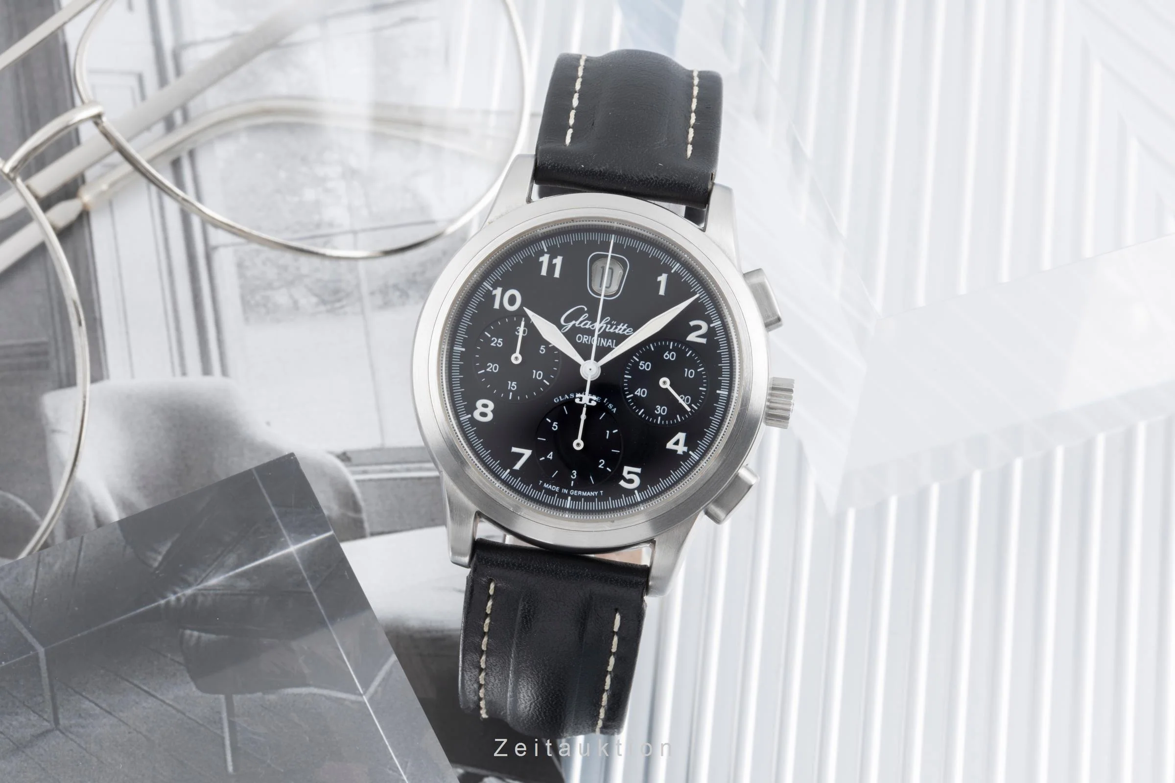 Glashütte Navigator chronograph steel automatic men's watch 39-32-13-17-04 LP: 14900EUR  [2505212] - Image 4