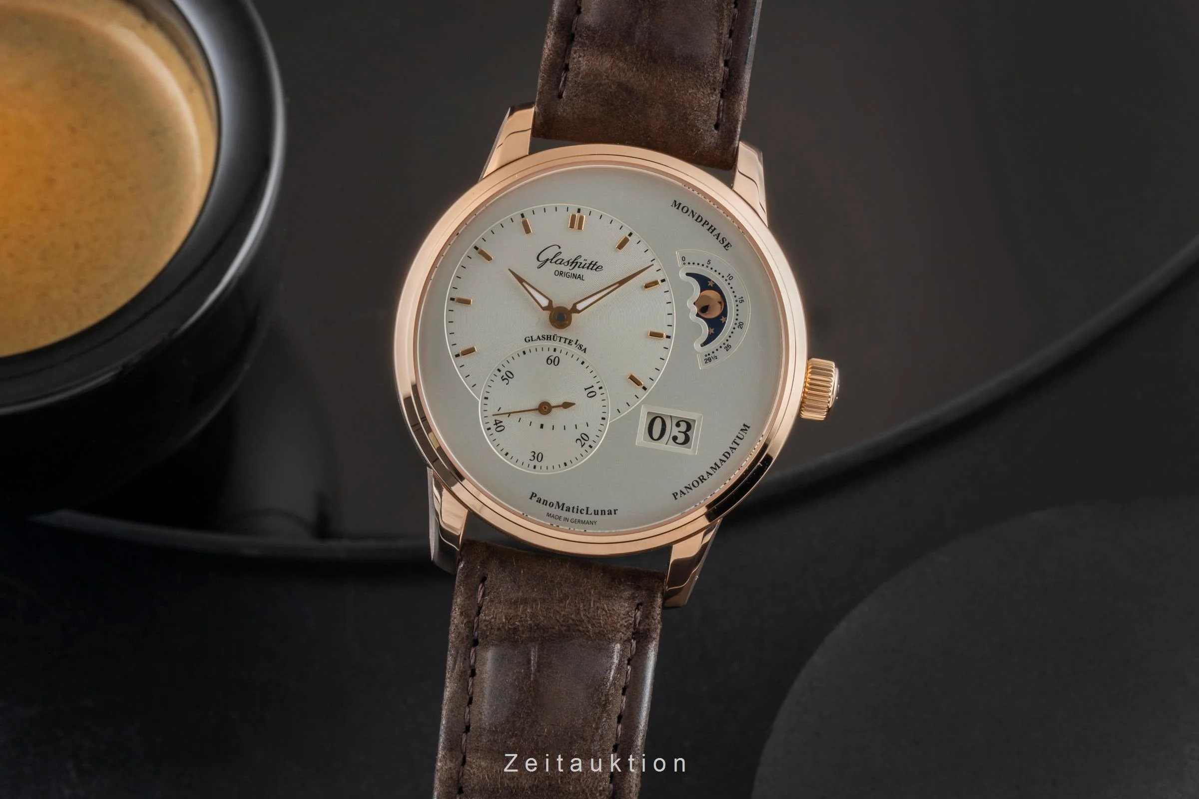 Glashütte PanoMaticLunar 18 ct red gold automatic men's watch 90-02-45-35-04 LP: 21500EUR  [2600547] - Image 2