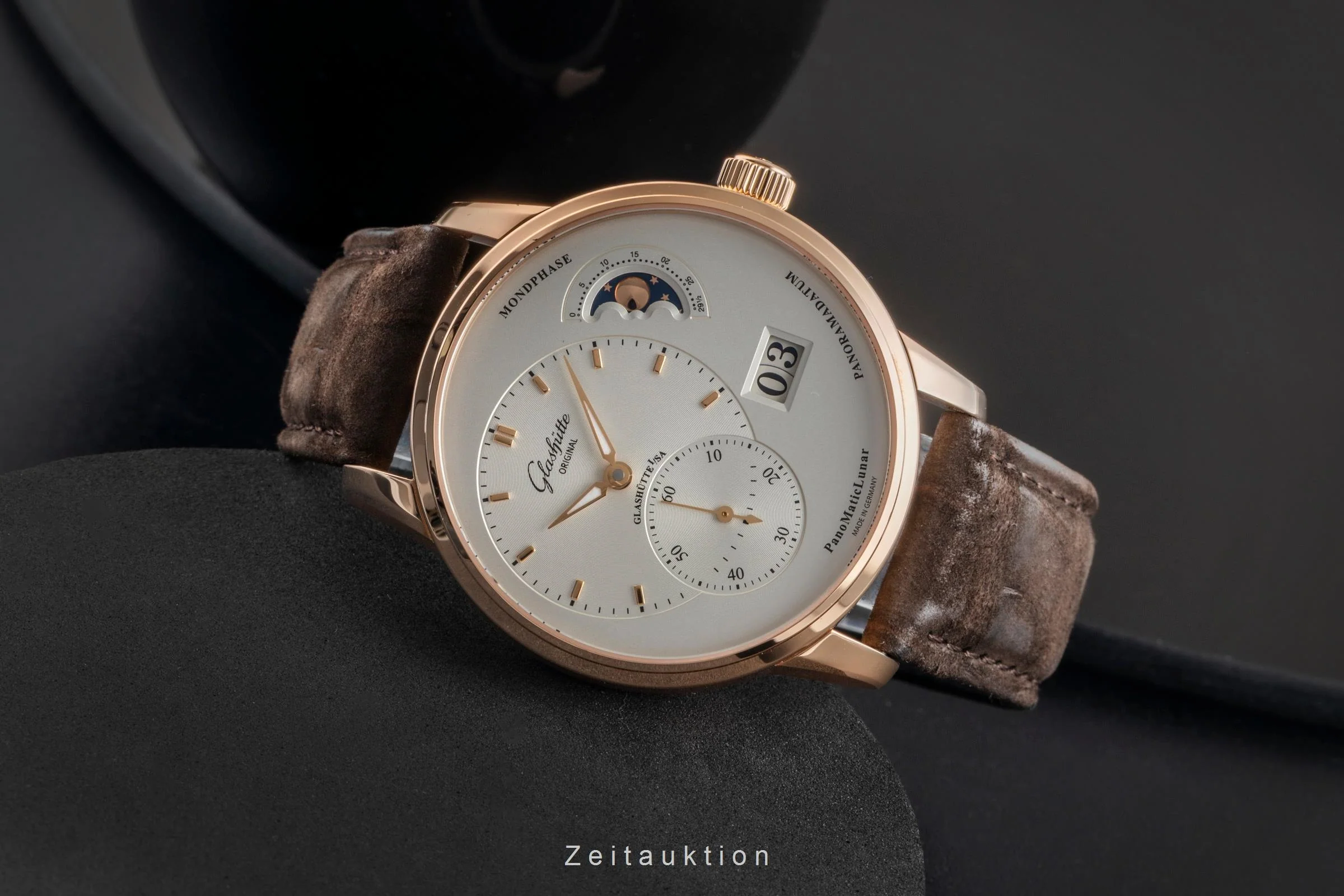 Glashütte PanoMaticLunar 18 ct red gold automatic men's watch 90-02-45-35-04 LP: 21500EUR  [2600547] - Image 3