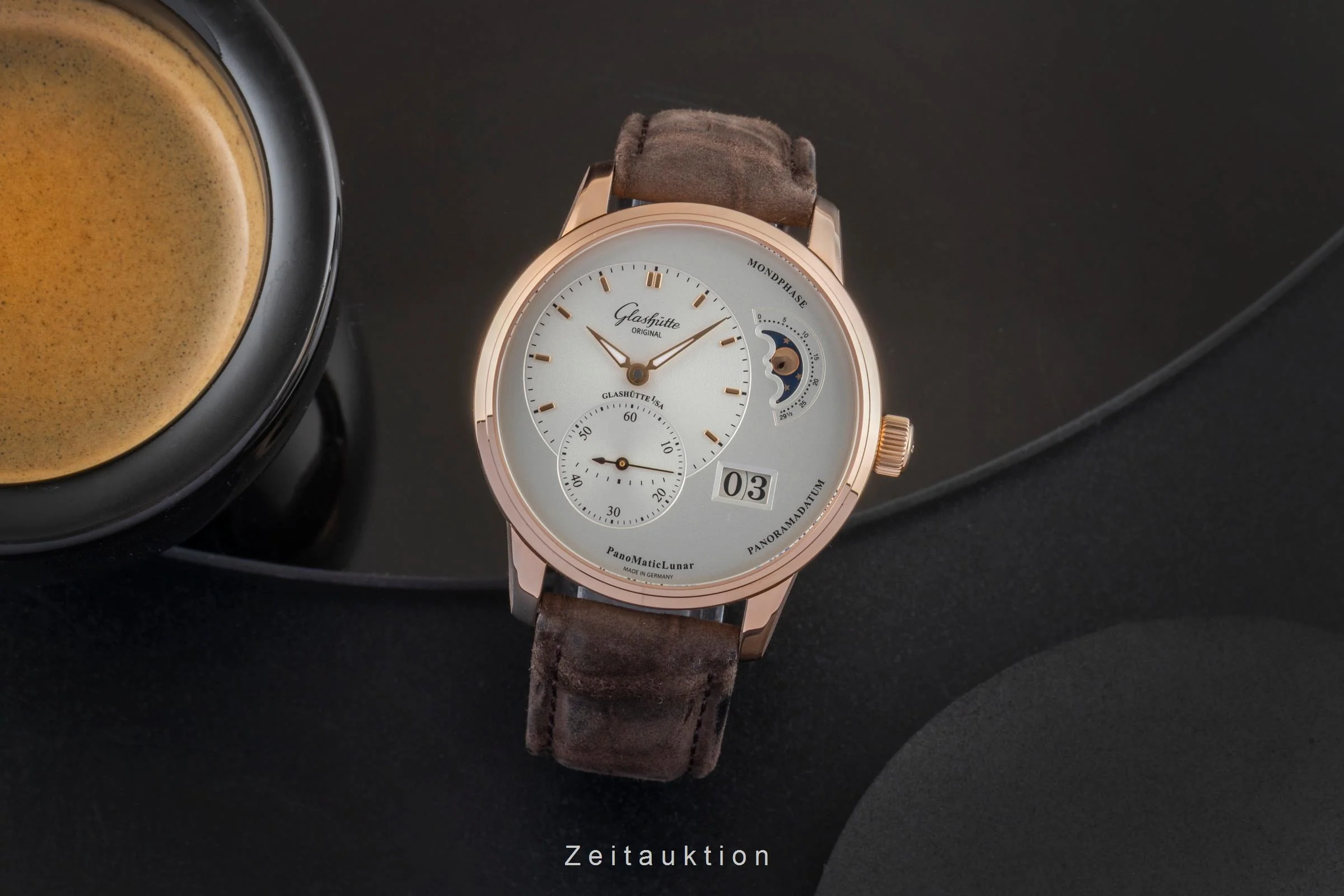 Glashütte PanoMaticLunar 18 ct red gold automatic men's watch 90-02-45-35-04 LP: 21500EUR  [2600547] - Image 4