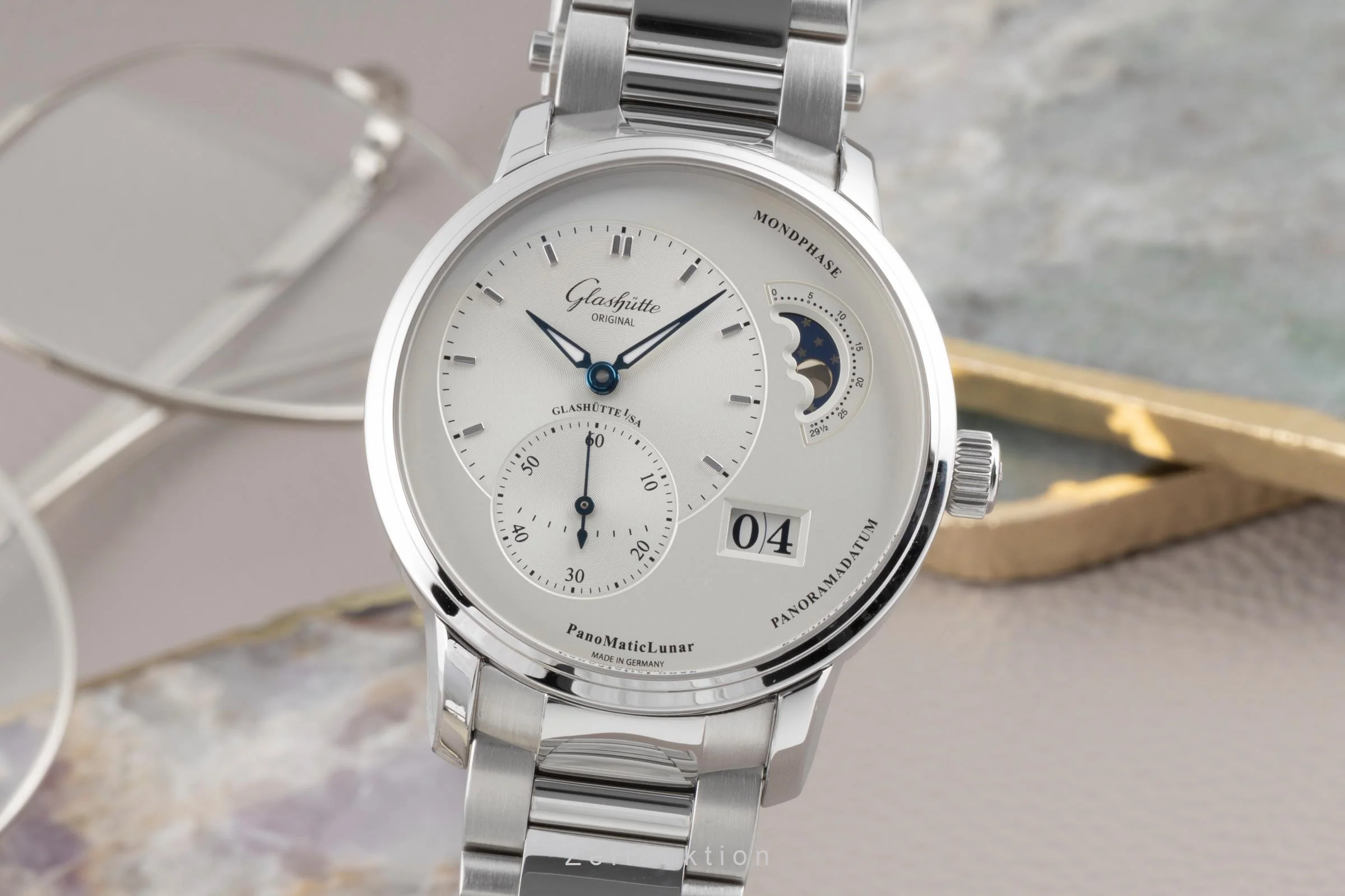 Glashütte PanoMaticLunar steel automatic men's watch 90.02.42.32.24  [2504315] - Image 2