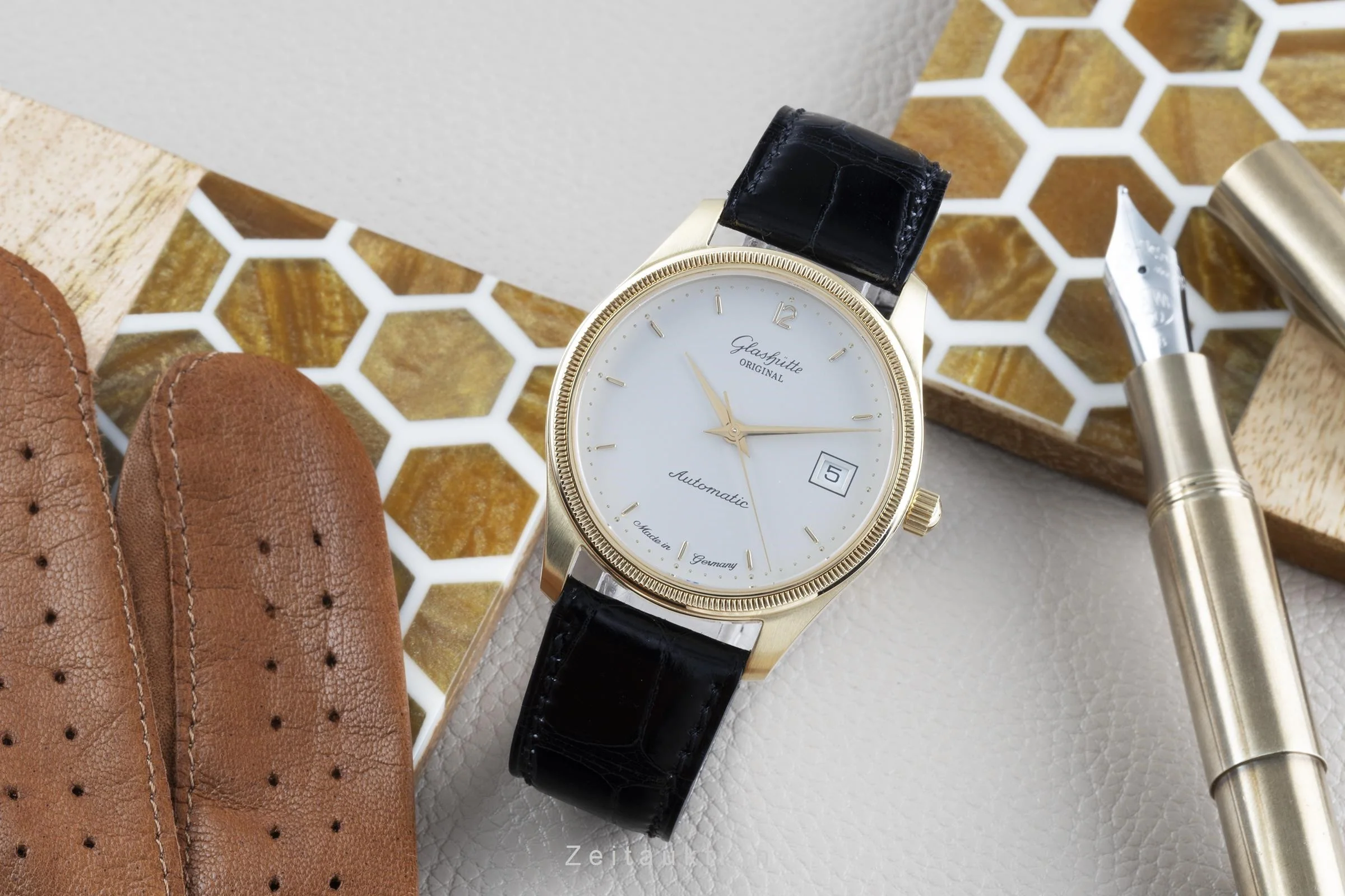 Glashütte Senator 18 ct gold automatic men's watch 10-33-04-02-04  [2203739] - Image 3